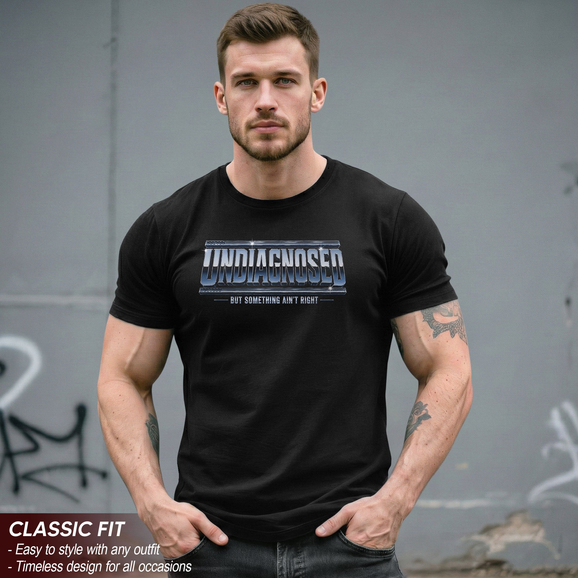 Funny Slogan Graphic Tee Undiagnosed But Something Ain't Right Casual Cotton Shirt