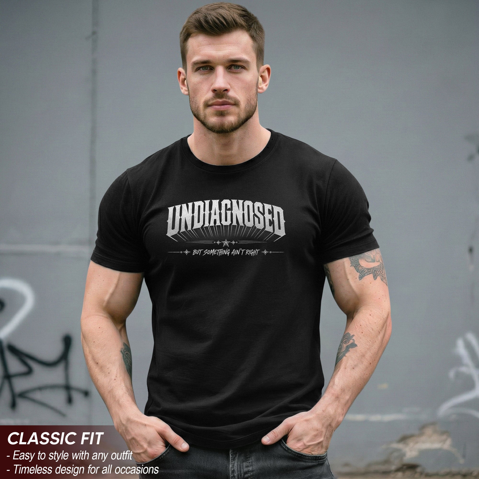 Classic Slogan Tee Undiagnosed But Something Ain't Right Casual Daily Wear Unisex Shirt