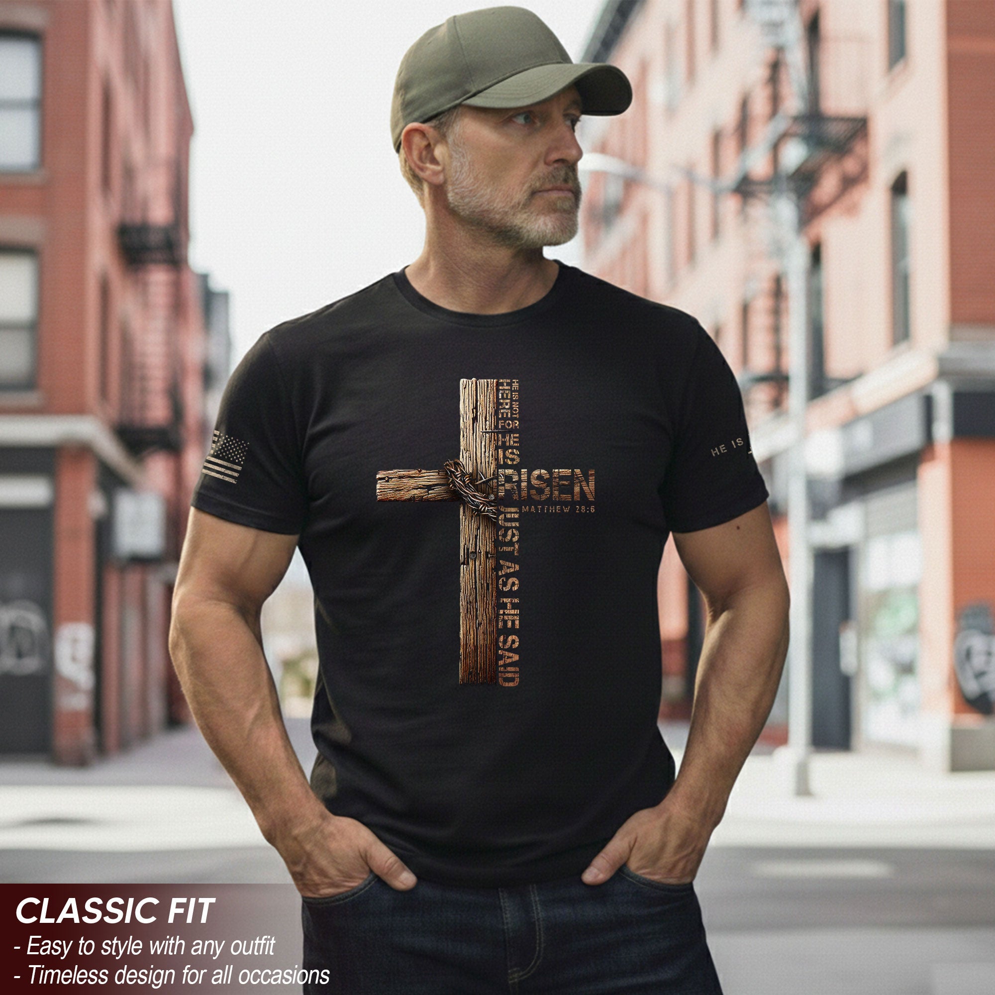 He Is Risen T-Shirt – Just As He Said (Matthew 28:6)