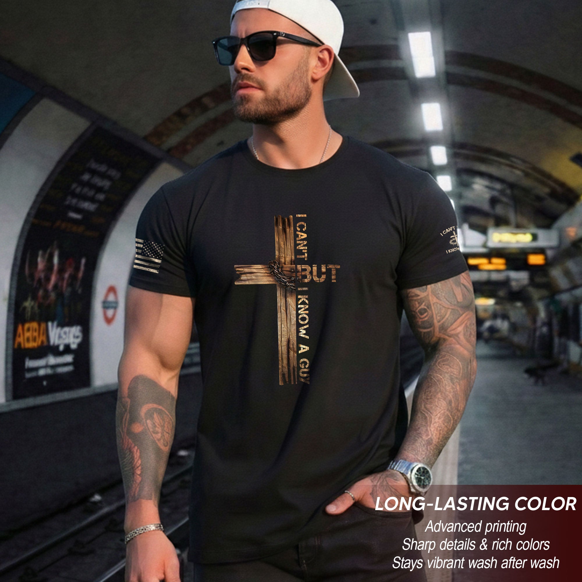 I Can’t But I Know a Guy T-Shirt – Bold Christian Cross Shirt for Men