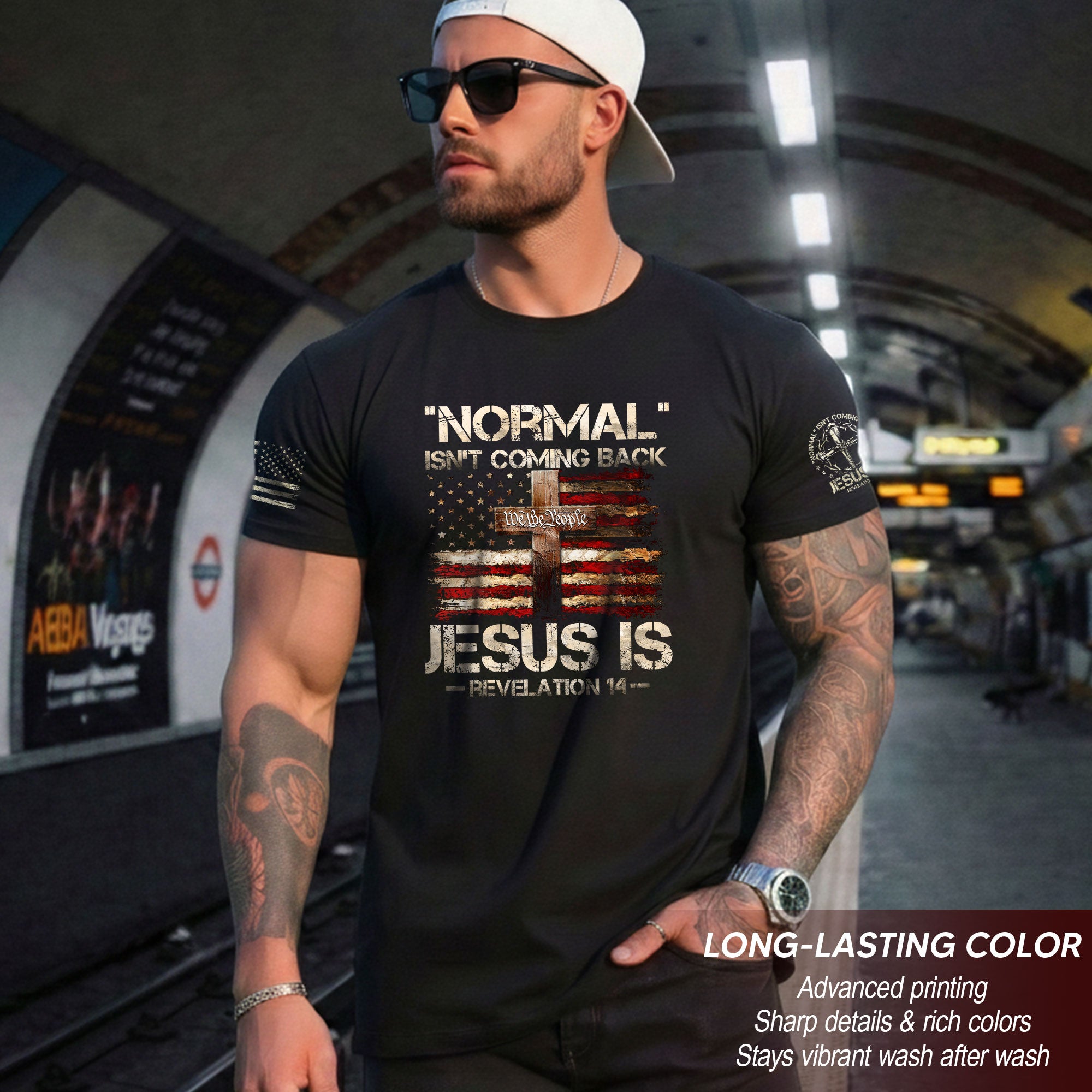 Jesus Is Coming Back – Revelation 14 Patriotic Faith T-shirt