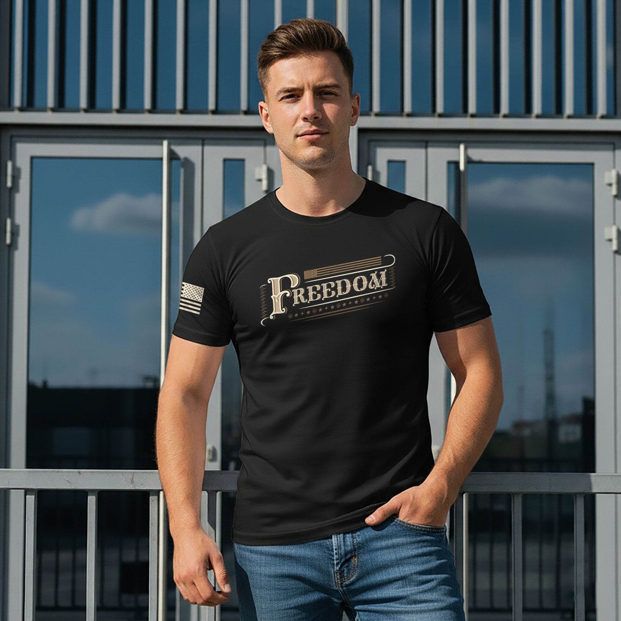 Vintage 'Freedom' Script T-Shirt - Rust Field Wear