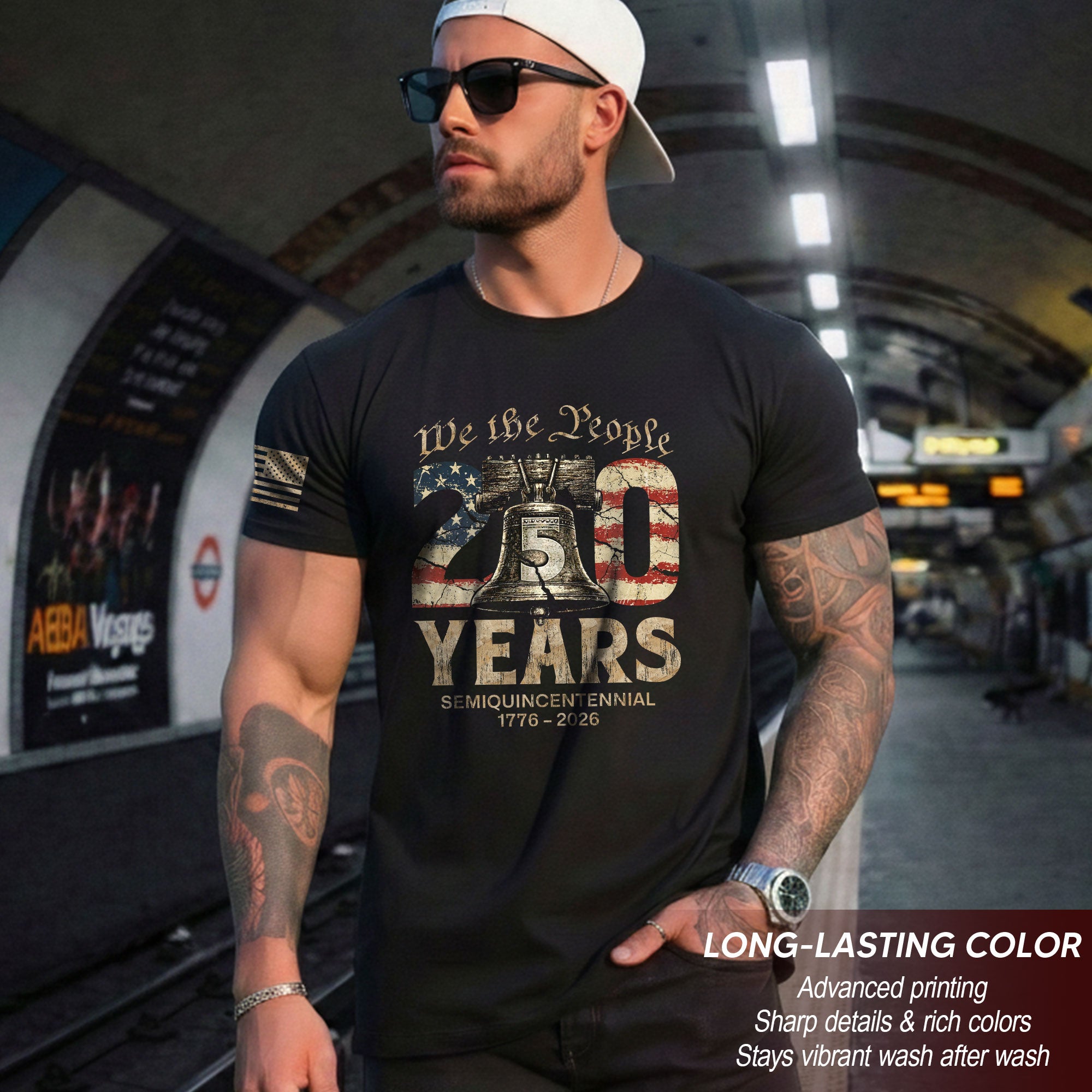 USA 250th Anniversary Shirt 1776-2026 Liberty Bell We The People Patriotic for Men