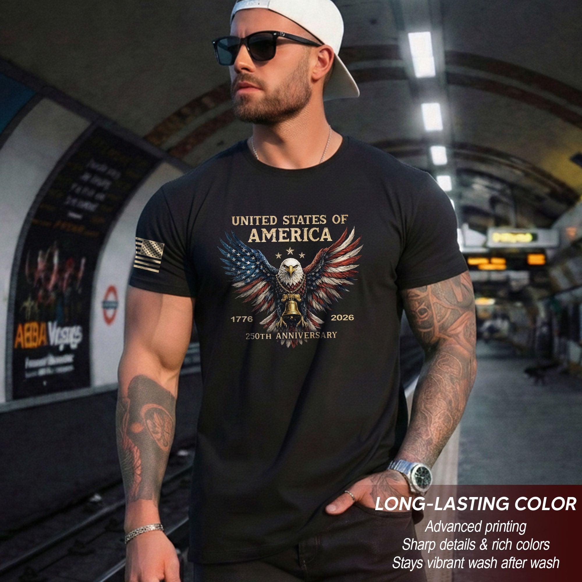 USA 250th Anniversary 250 Years Shirt 1776–2026 American Flag Winged Eagle Patriotic