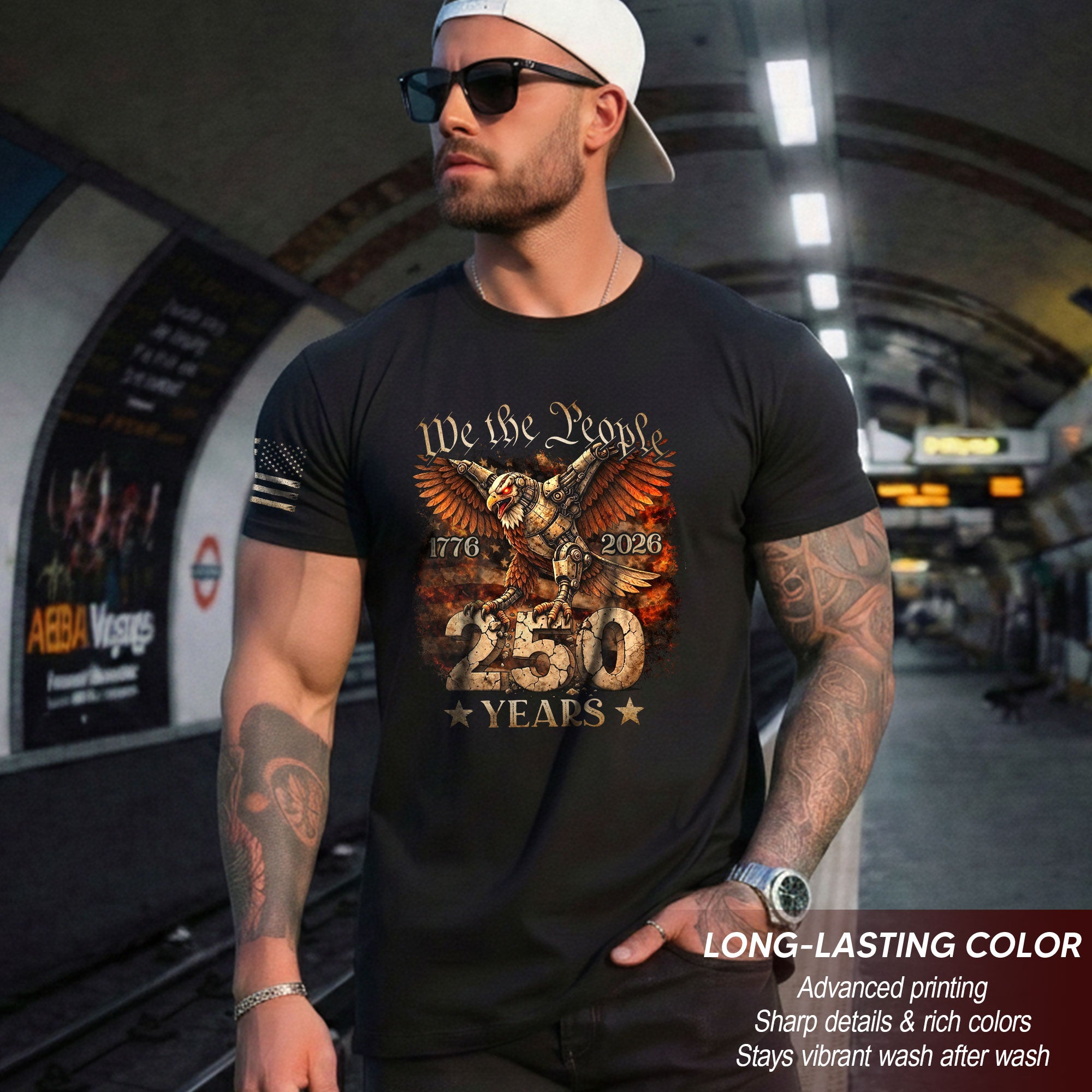 USA 250th Anniversary Semiquincentennial 250 Years Shirt 1776-2026 Mechanical Eagle We The People Mental Strength Patriotic