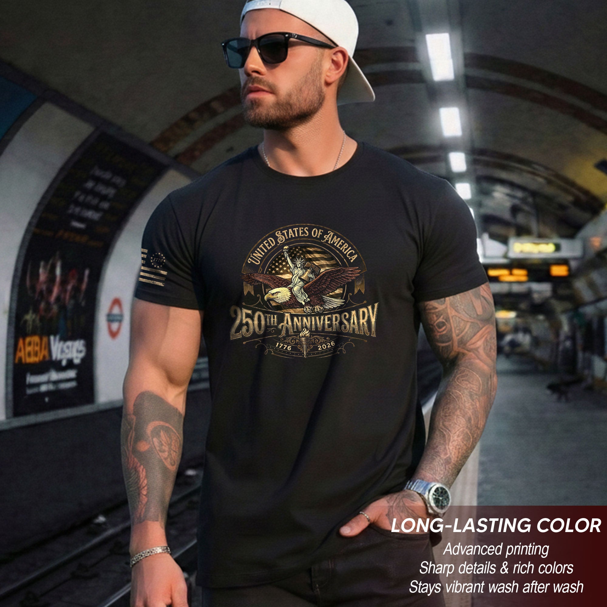 USA 250th Anniversary Shirt 250 Years Semiquincentennial 1776-2026 Retro Vintage American Emblem Eagle Liberty