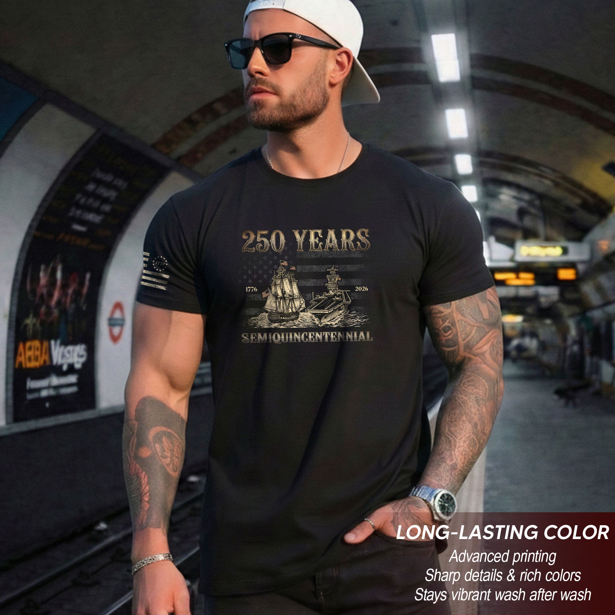 USA 250th Anniversary Shirt Semiquincentennial 1776-2026 Retro American Sailing Ship Patriotic Tee