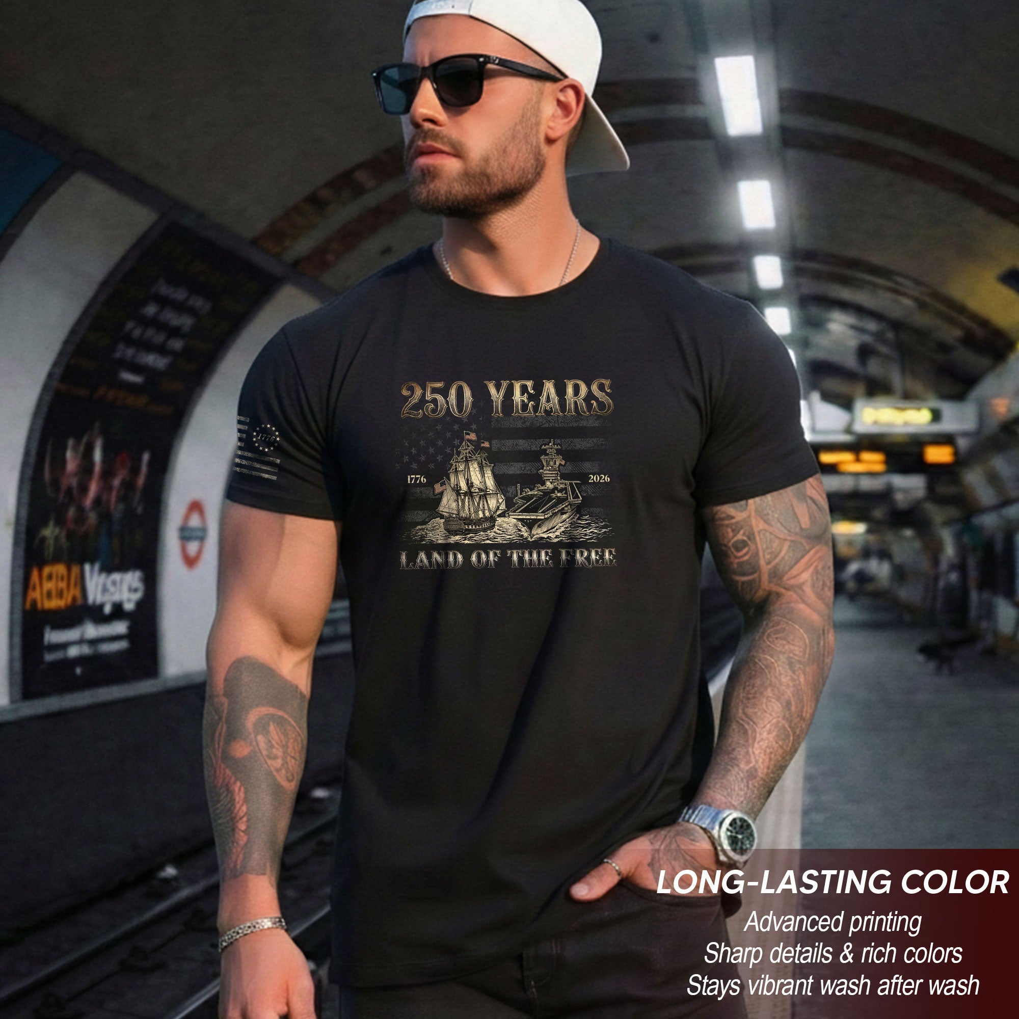 USA 250th Anniversary Shirt 1776-2026 Retro American Sailing Ship Patriotic Tee