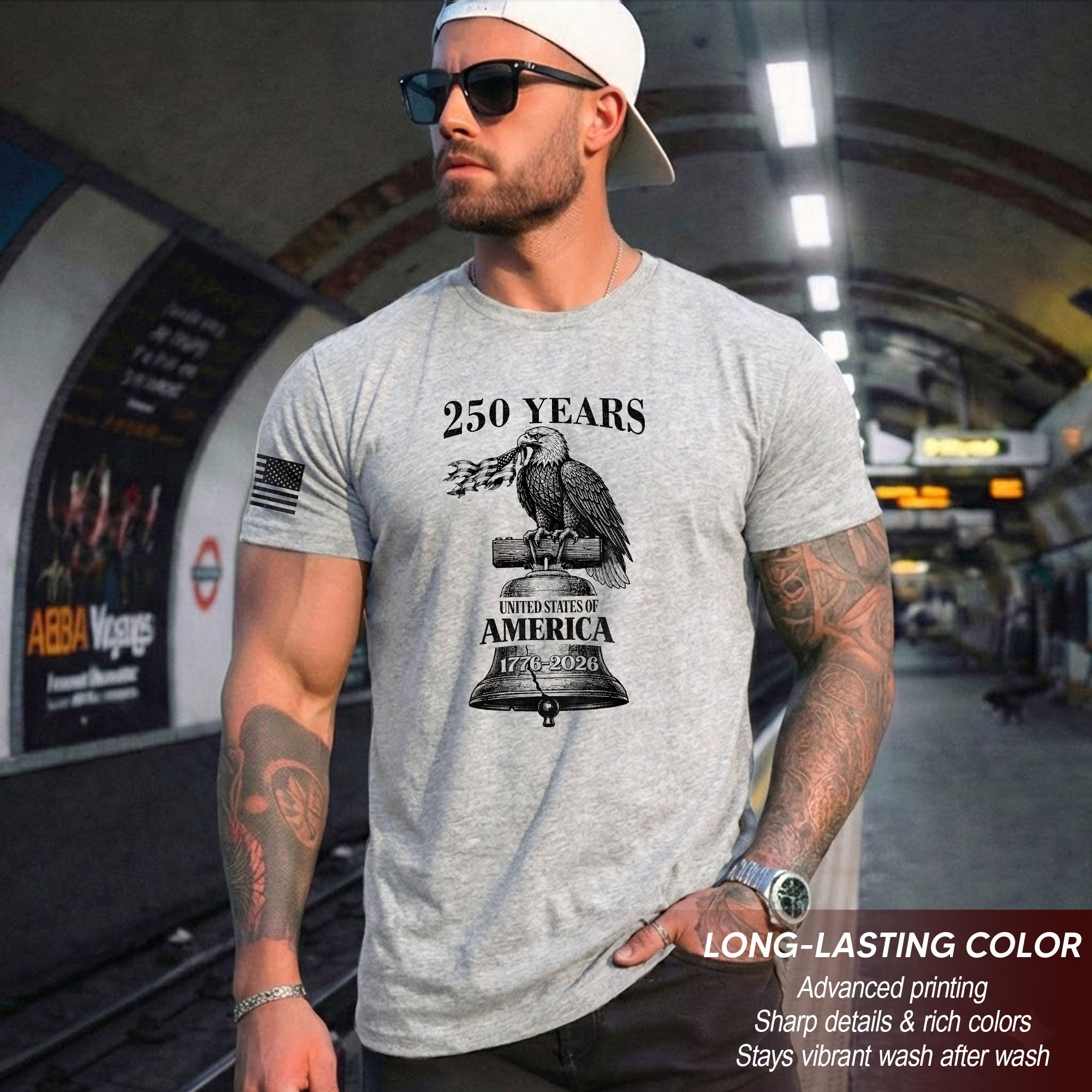 USA 250th Anniversary Shirt 250 Years 1776-2026 Men’s Patriotic Eagle American Flag Celebration Tee