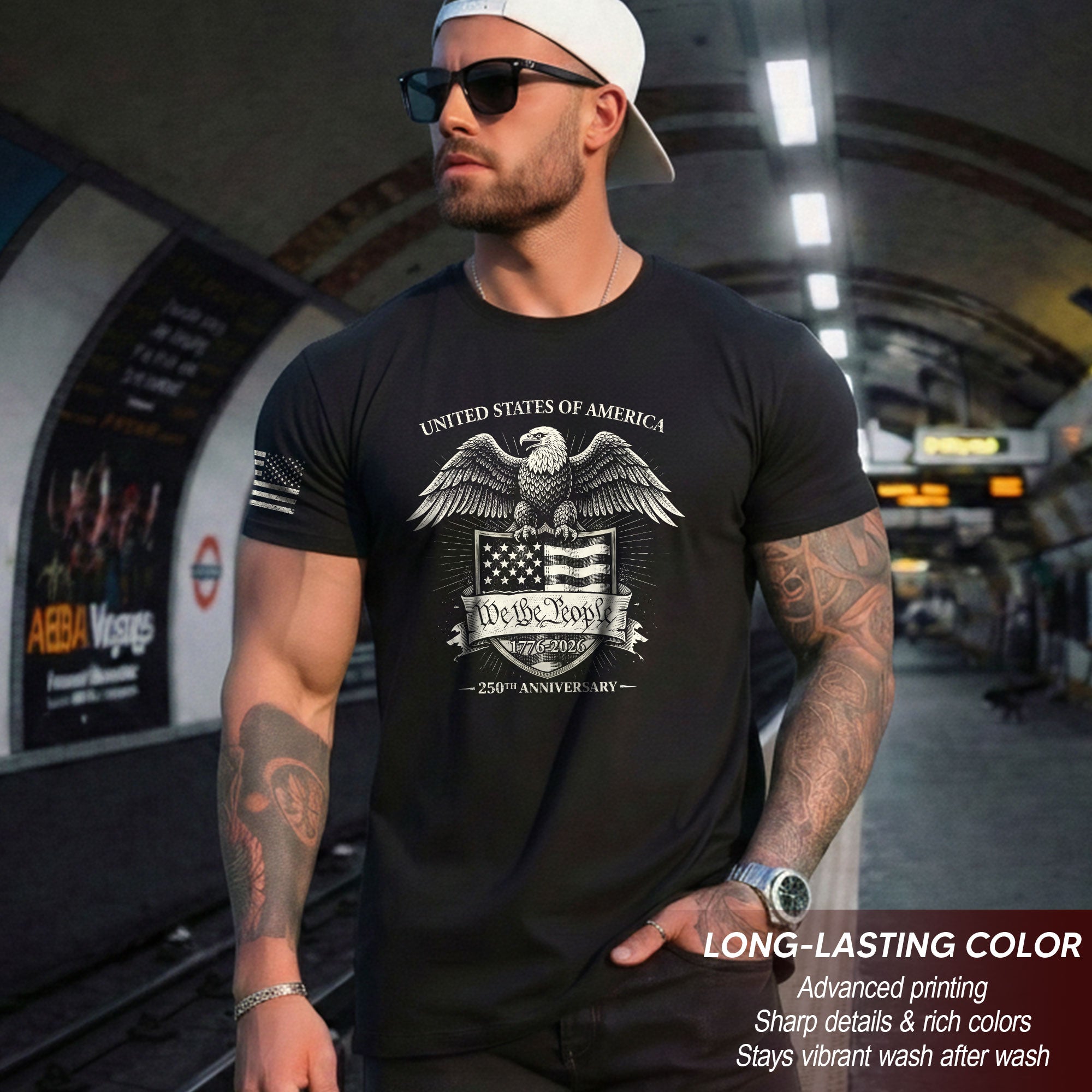 USA 250 Years Freedom Shirt 1776-2026 We The People American Eagle Shield Semiquincentennial Patriotic