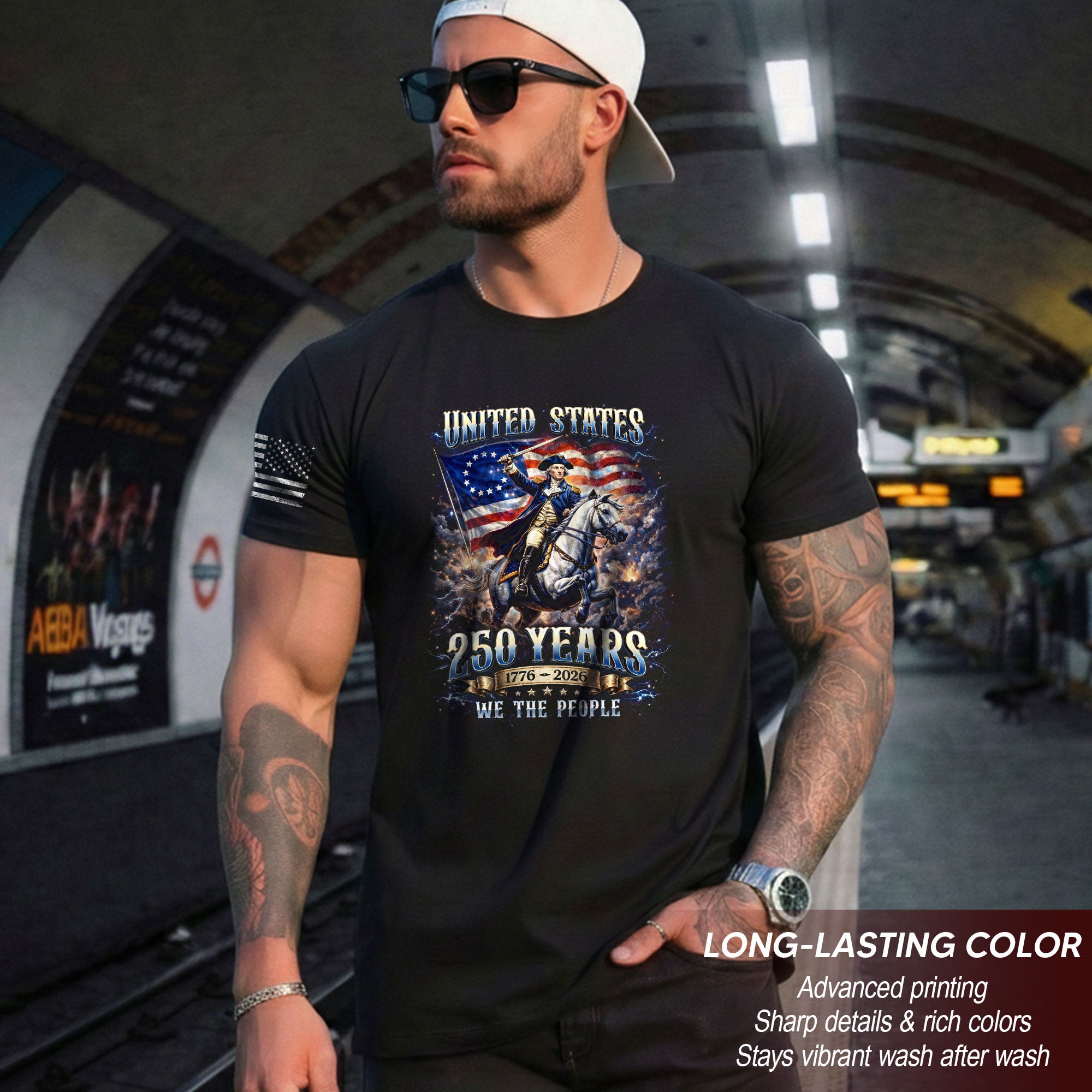 George Washington 250 Years Shirt - 1776-2026 United States 250th Anniversary Bootleg Tee - Rust Field Wear