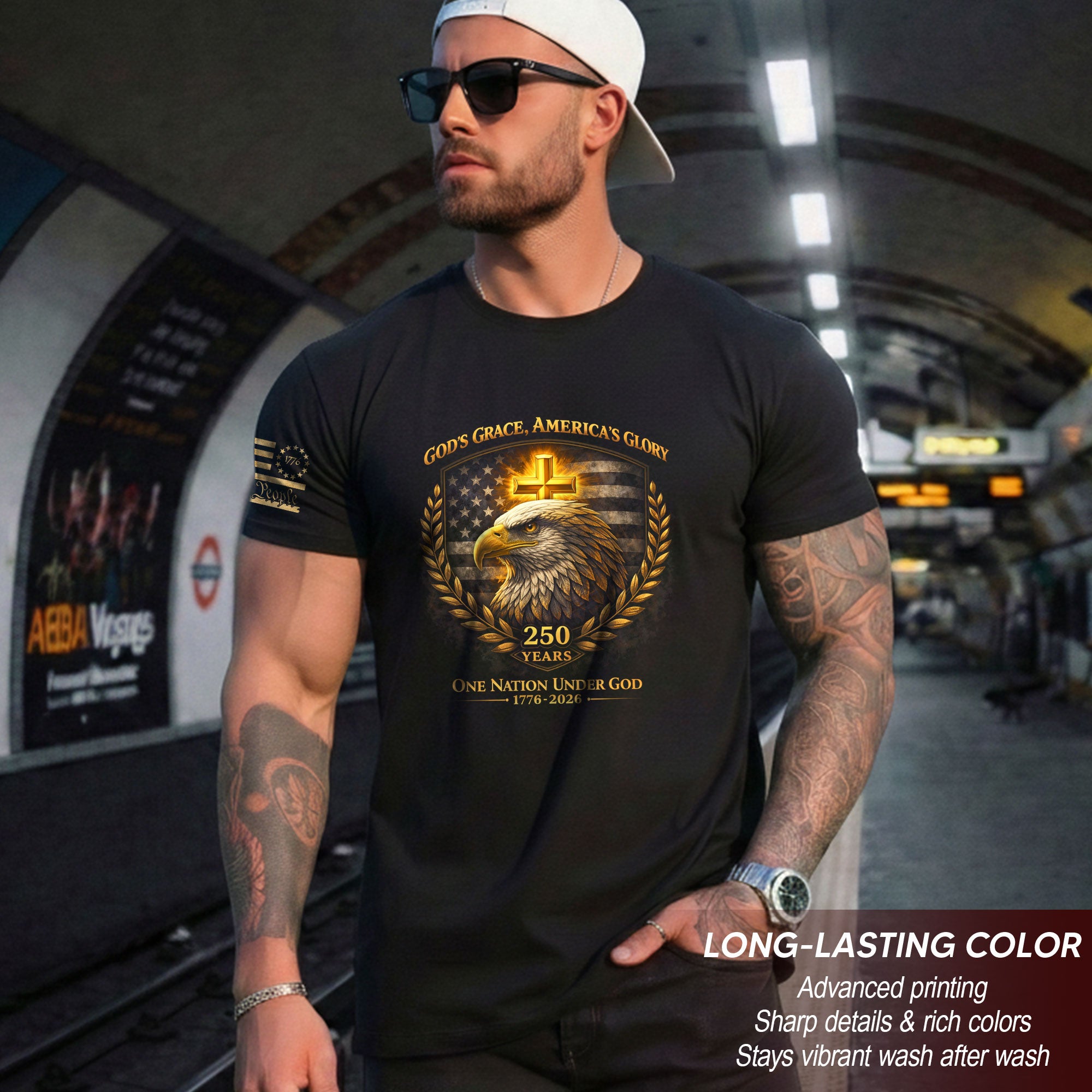 USA 250th Anniversary 1776-2026 Eagle Shirt – One Nation Under God 250 Years Christian Patriotic Heritage Tee