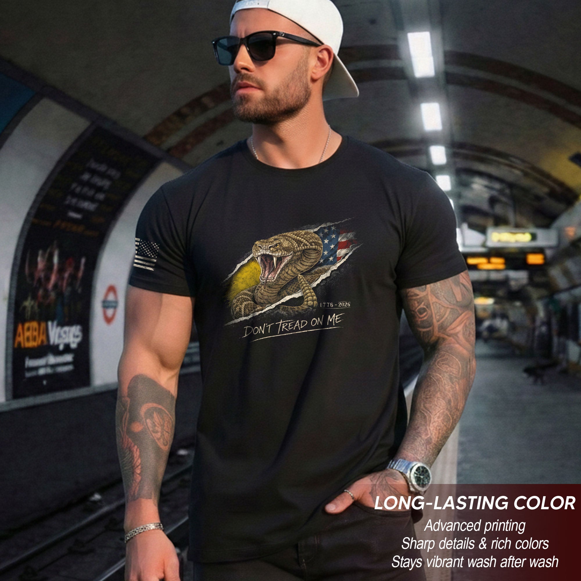Don't Tread on Me America 250th Anniversary T-Shirt - 1776-2026 Gadsden Snake 250 Years Tee, Patriotic Freedom Shirt