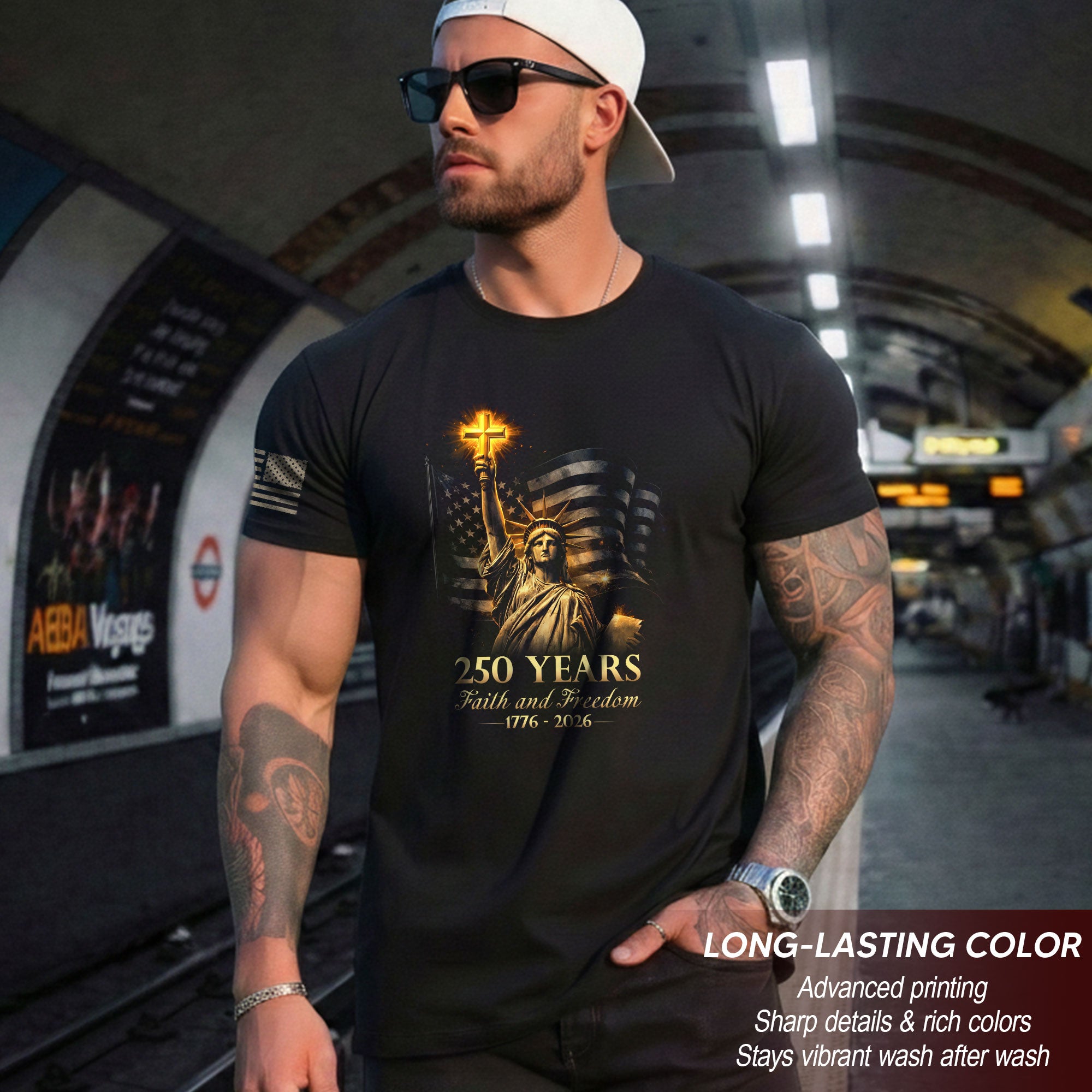 USA Semiquincentennial 250 Years Faith and Freedom 1776–2026 Statue of Liberty Christian Patriotic Shirt