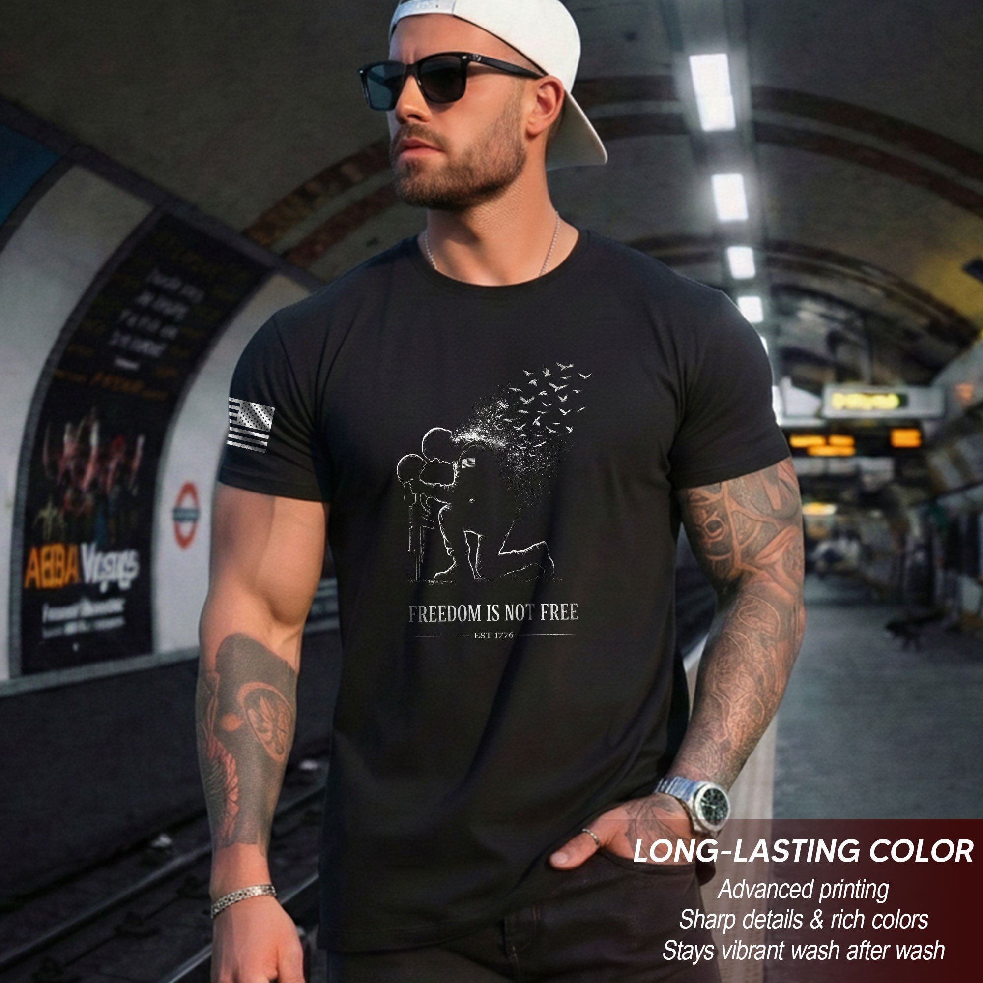 America 250th Anniversary 1776-2026 Semiquincentennial T-Shirt – Freedom Is Not Free Honor Our Heroes Patriotic Men's Tee