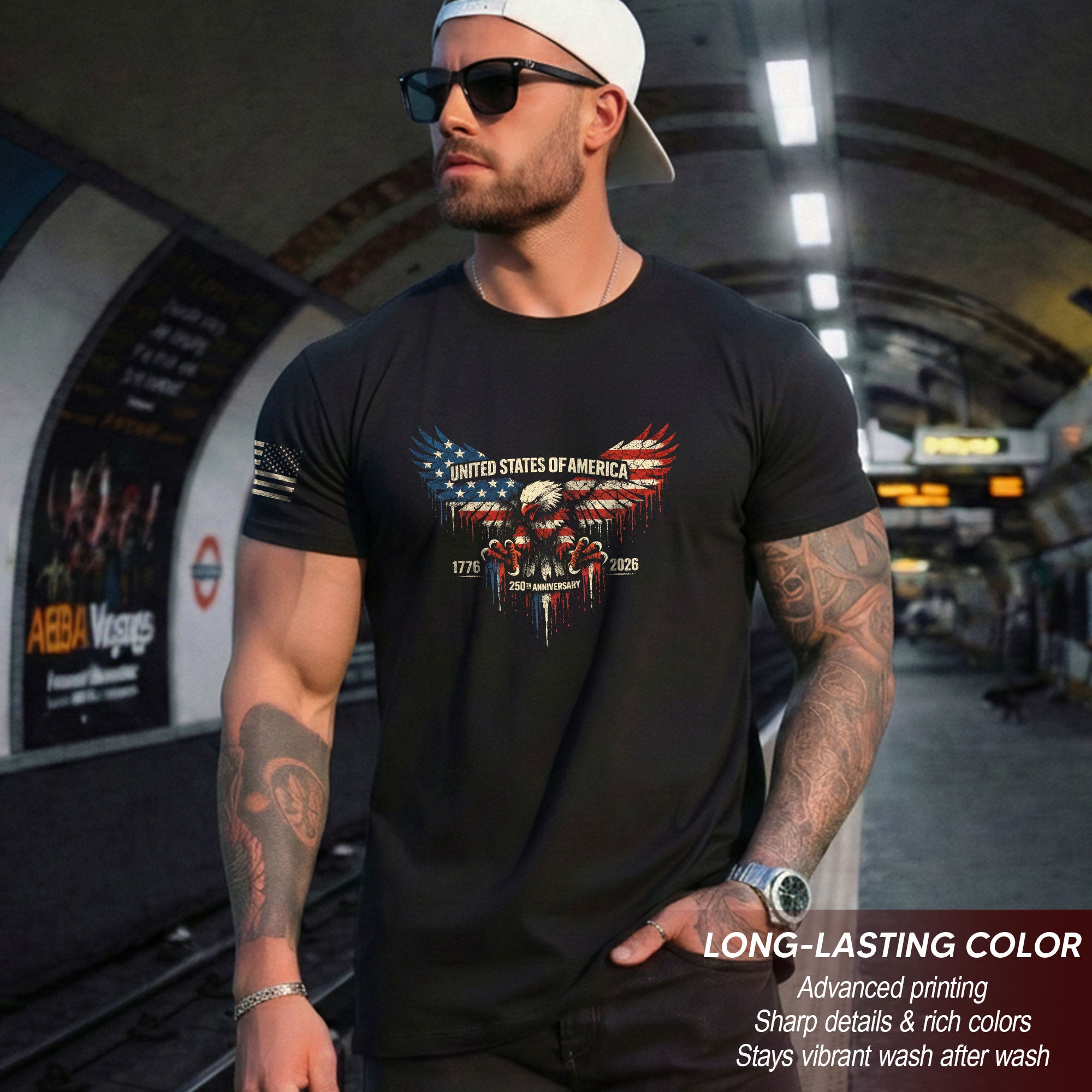 America 250th Anniversary 1776-2026 T-Shirt – USA Flag & Eagle Patriotic 250 Years of Freedom Tee