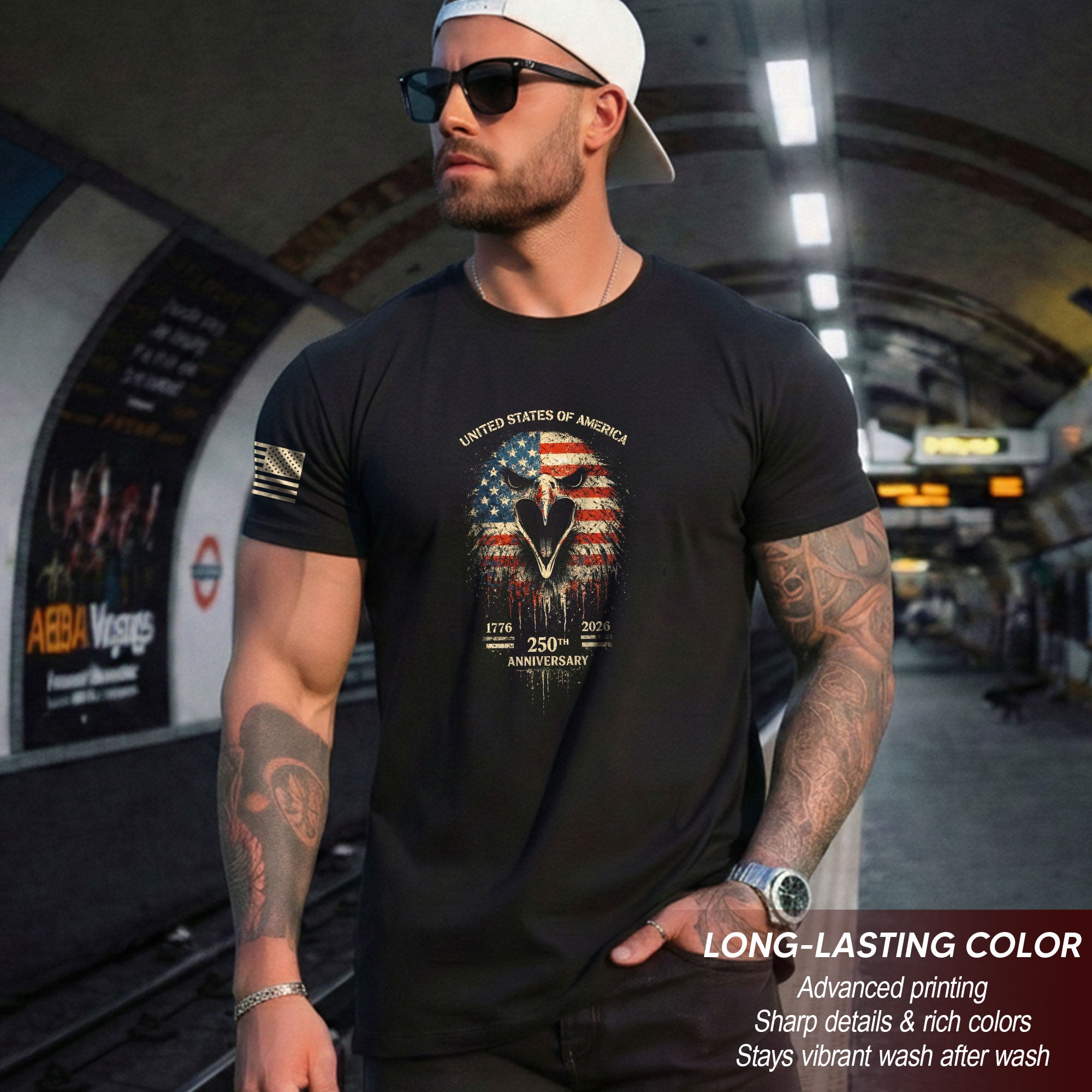 USA 250th Anniversary 1776-2026 T-Shirt – America Flag Eagle Patriotic Freedom Shirt