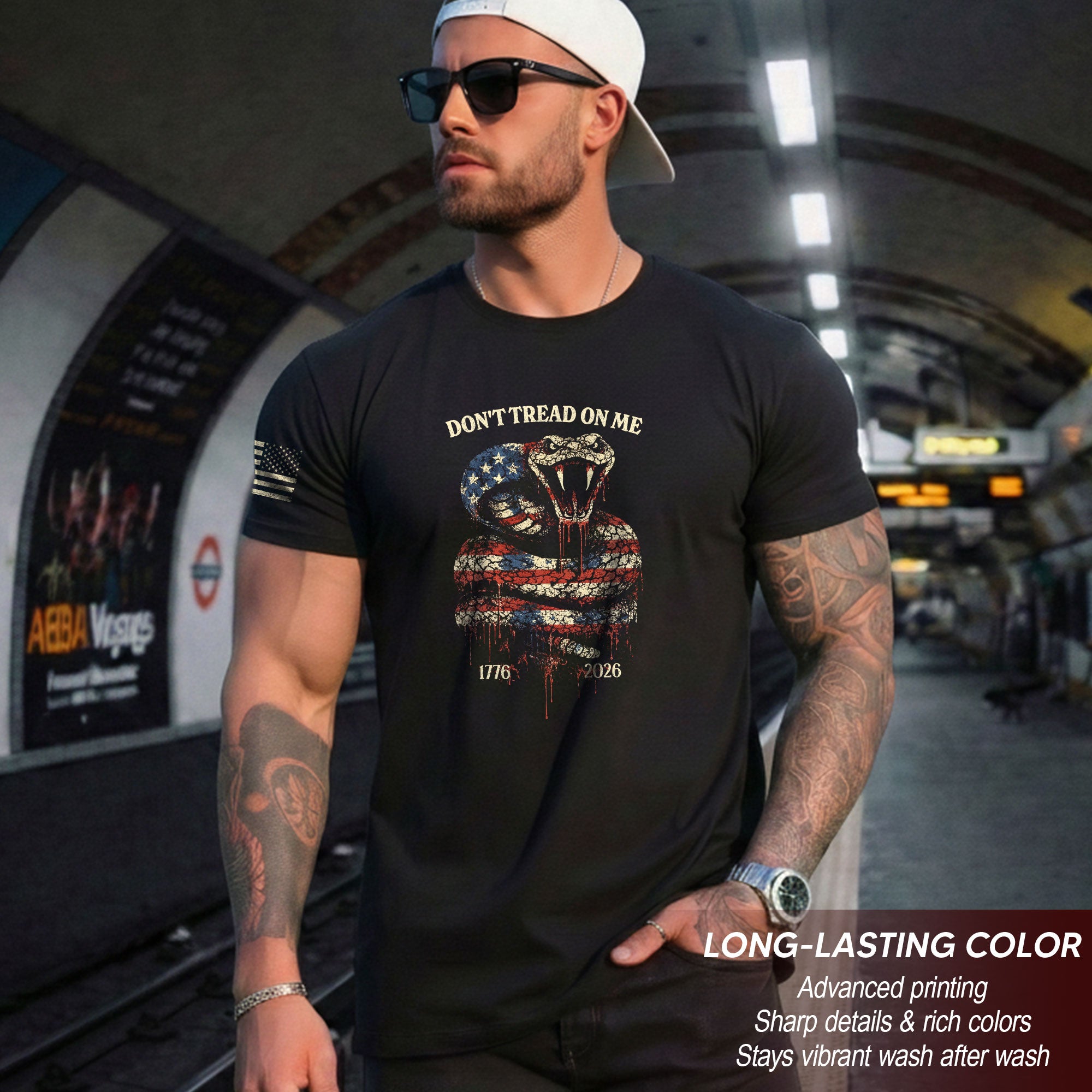 America 250th Anniversary 1776-2026 T-Shirt – Don’t Tread On Me Patriotic Snake 250 Years of Liberty Tee