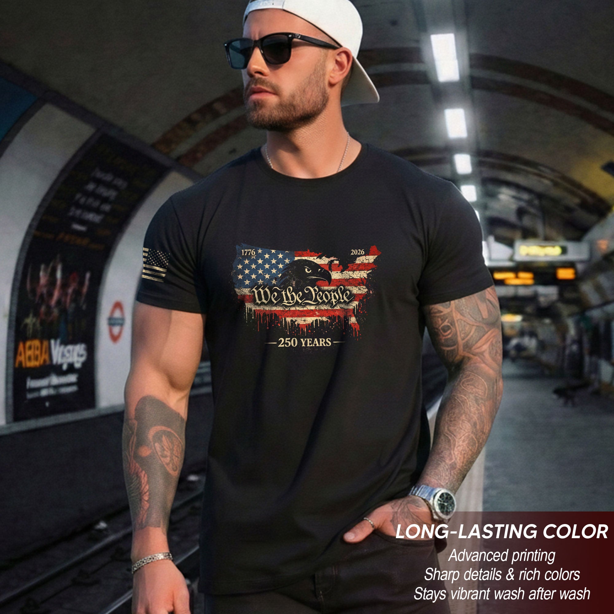 USA 250th Anniversary 1776-2026 T-Shirt – USA Map & Eagle We The People Patriotic Shirt