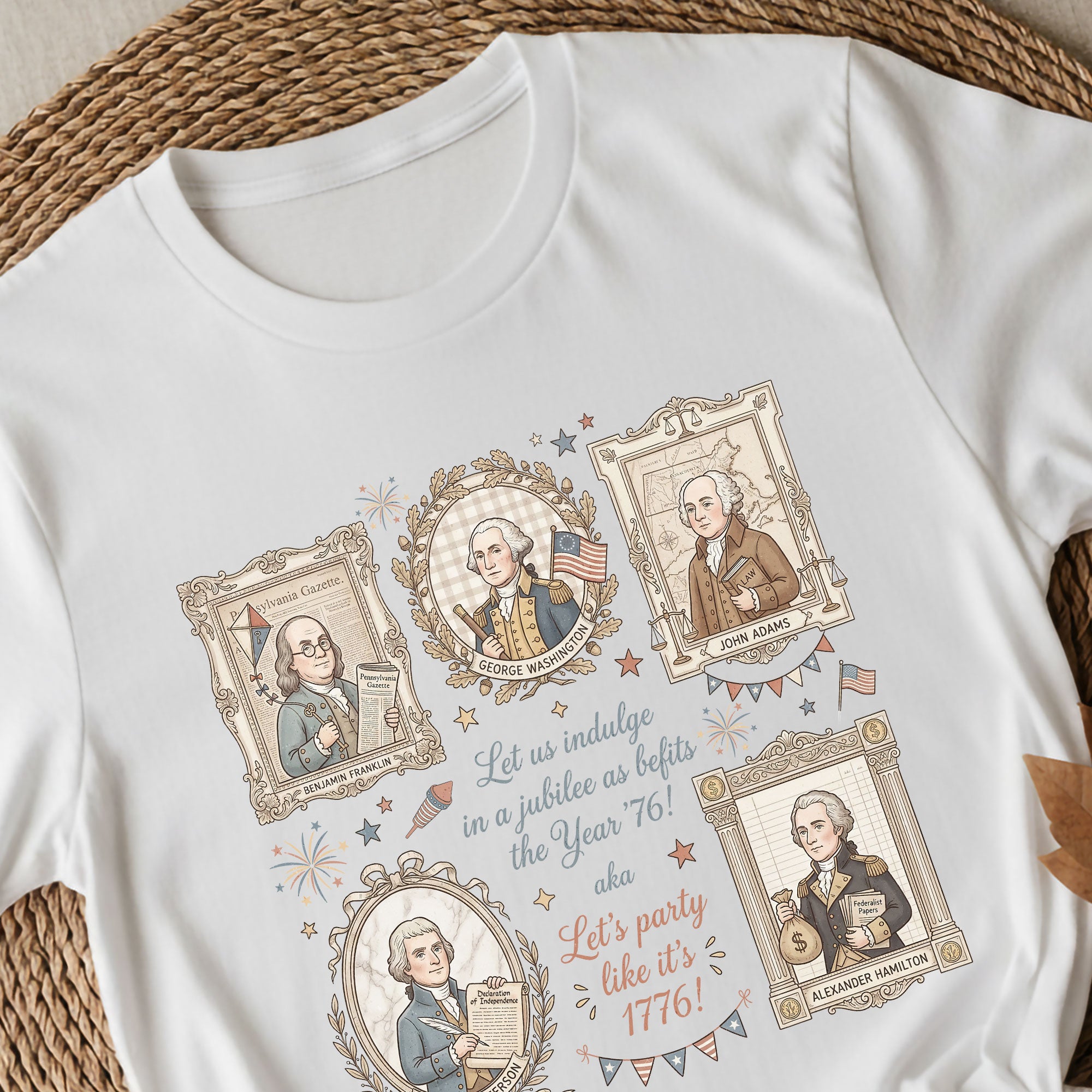 Funny Founding Fathers Portrait Shirt Let’s Party Like It’s 1776 Patriotic Vintage USA