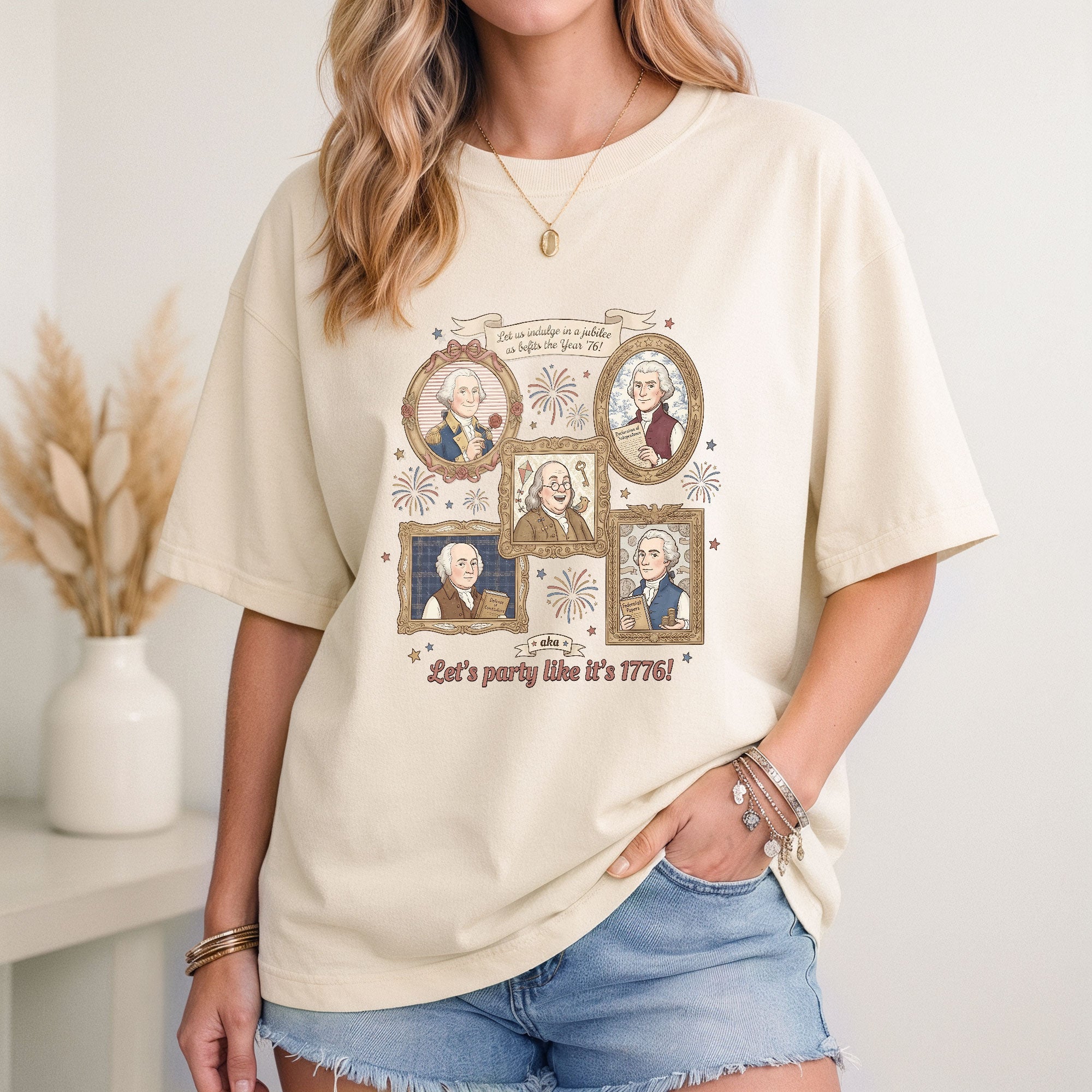 Patriotic 1776 Funny Founding Fathers Shirt Vintage America Independence