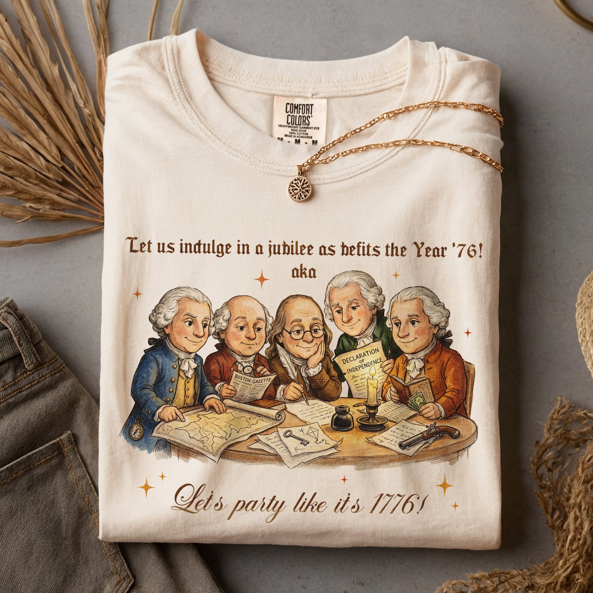 Funny Founding Fathers 1776 Vintage T-Shirt Patriotic 250th Anniversary USA
