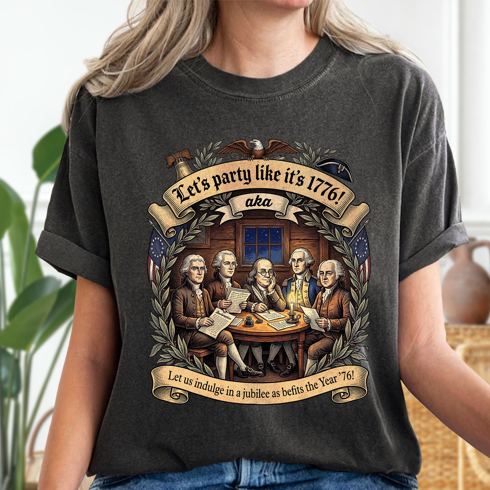 Let’s Party Like It’s 1776 Shirt Vintage Founding Fathers Patriotic USA