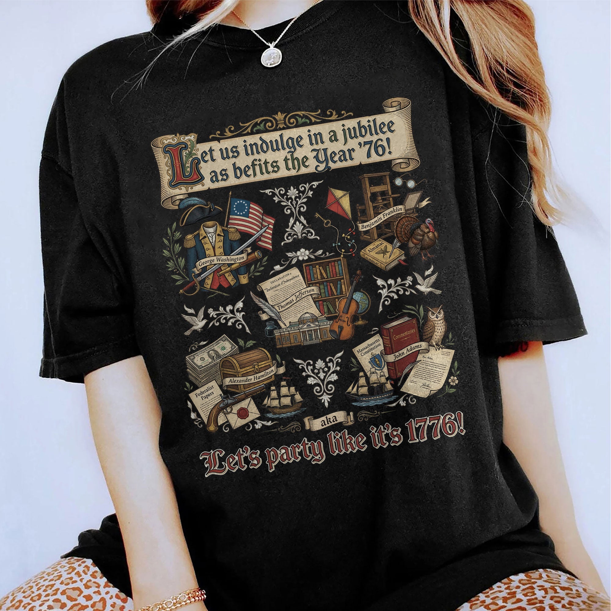 Vintage 1776 Patriotic Shirt American Heritage Collage Soft Aesthetic