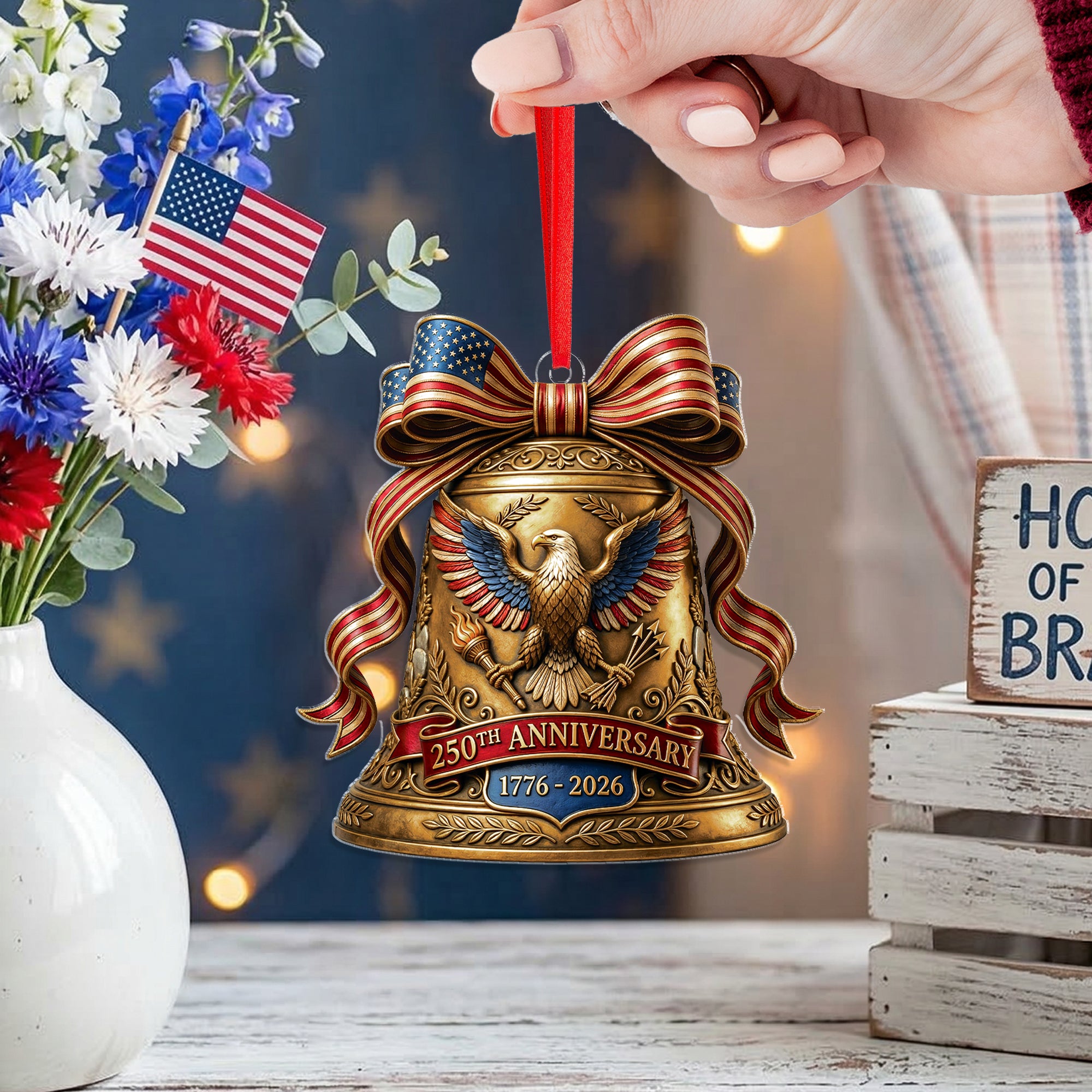 American Eagle Acrylic Ornament – 250th Anniversary U.S. Commemorative Decoration