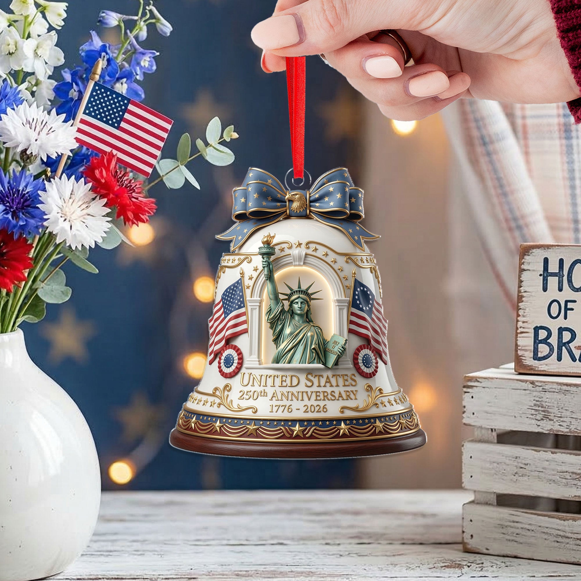 250th Anniversary U.S. Commemorative Acrylic Ornament – Statue of Liberty Design