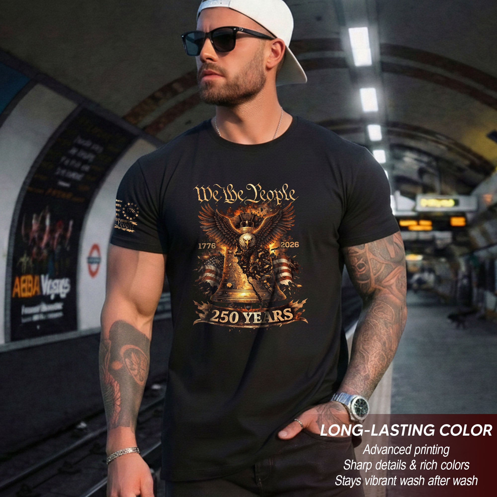 Liberty Bell Eagle We The People T-Shirt - Patriotic 250 Years Heritage Tee