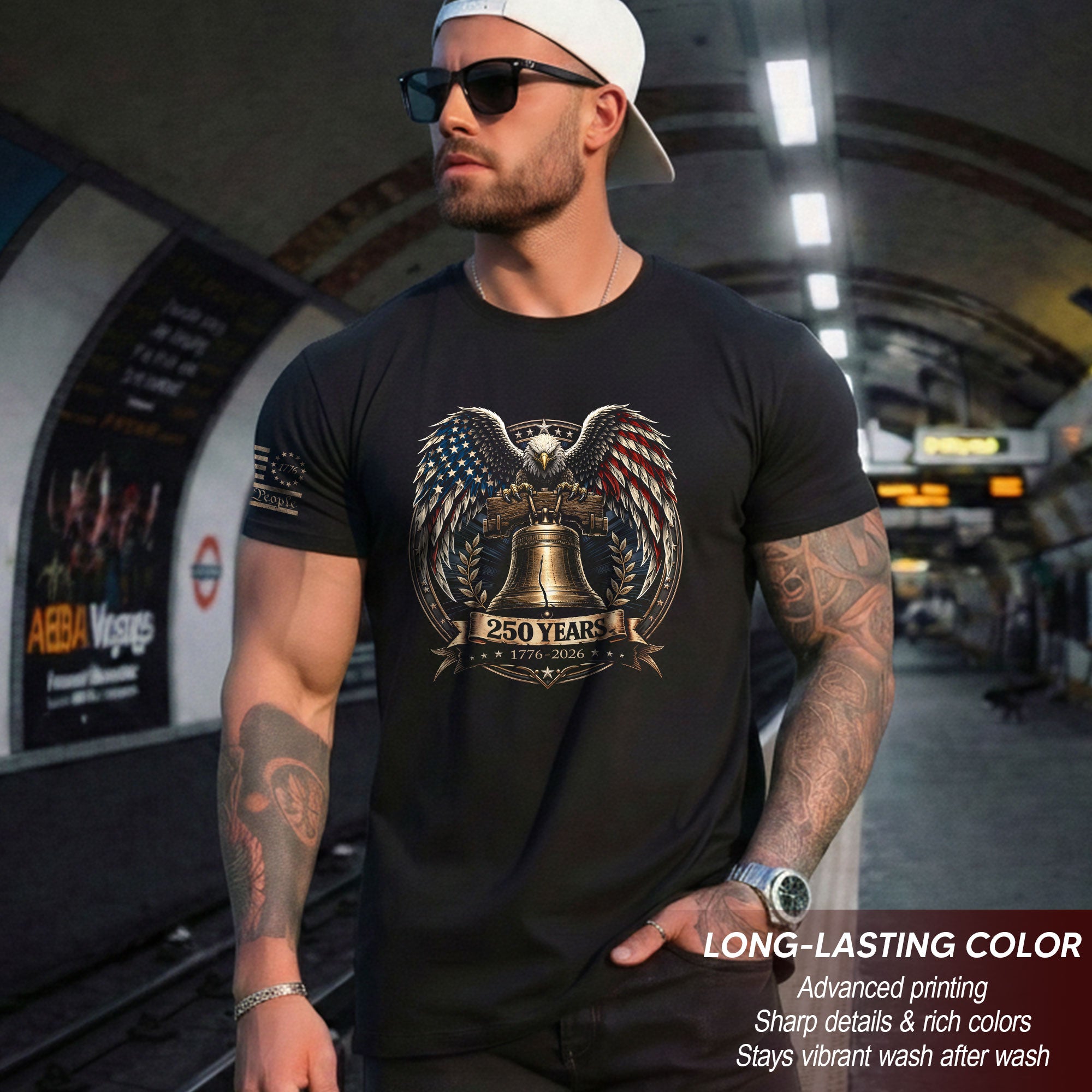 Vintage 250 Years 1776-2026 T-Shirt - Patriotic Eagle & Liberty Bell Anniversary Shirt