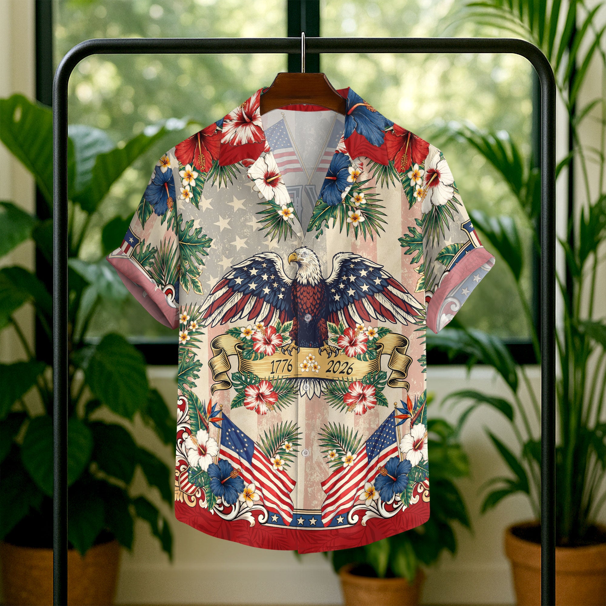 TEST- 250 Years Hawaiian Shirt Vintage Patriotic 1776 2026 Eagle Independence Day (Copy)