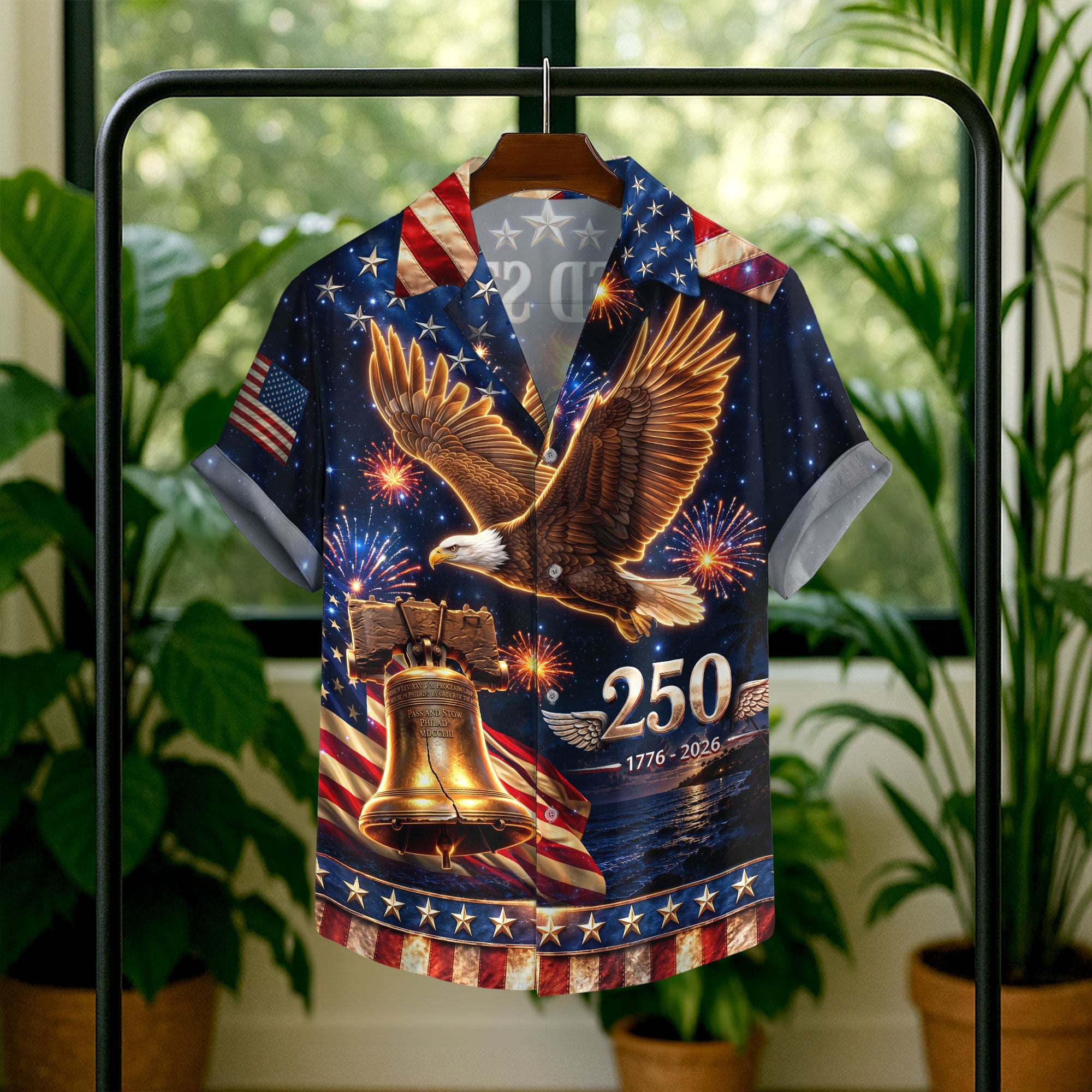 United States 250 Years Hawaiian Shirt Bald Eagle Statue Of Liberty Patriotic Gift