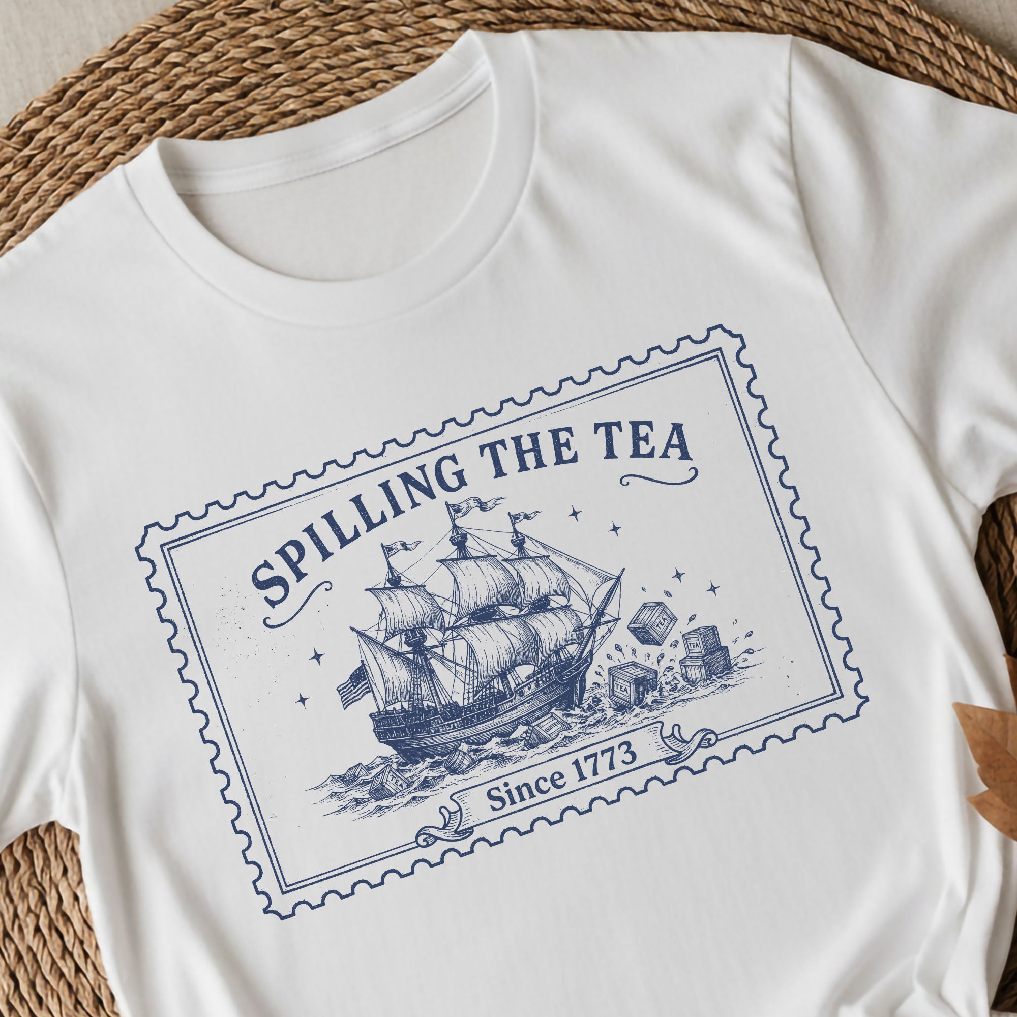 Spilling The Tea Since 1773 Shirt Vintage Boston Tea Party Stamp Tee Retro History