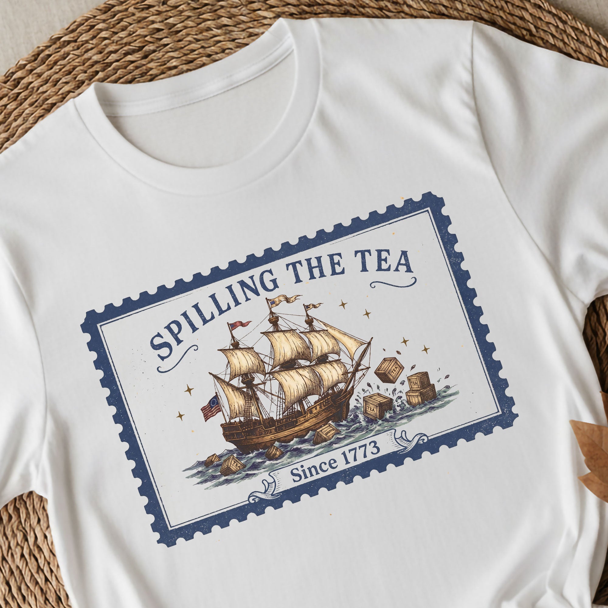 Spilling The Tea Since 1773 Shirt Vintage Postage Stamp Tee Boston Tea Party Tshirt