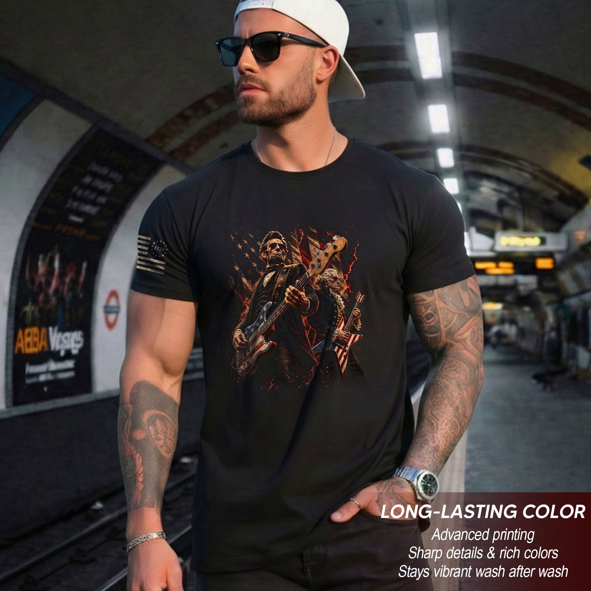 Patriotic Guitar Heroes Shirt 250 Years of Freedom Vintage American Rock Tee