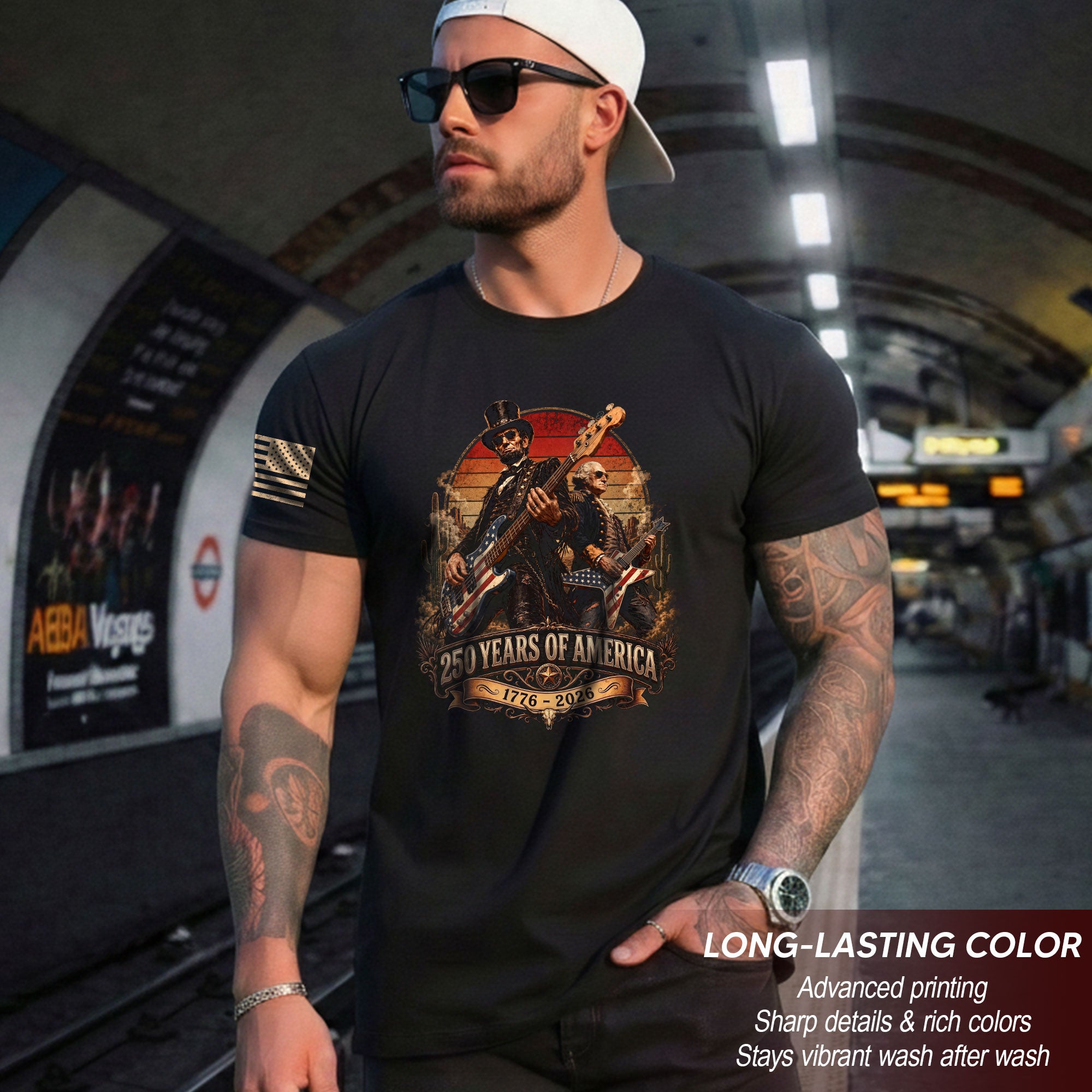 250 Years of America Shirt Vintage Patriotic Guitar Rock Freedom Tee 1776–2026