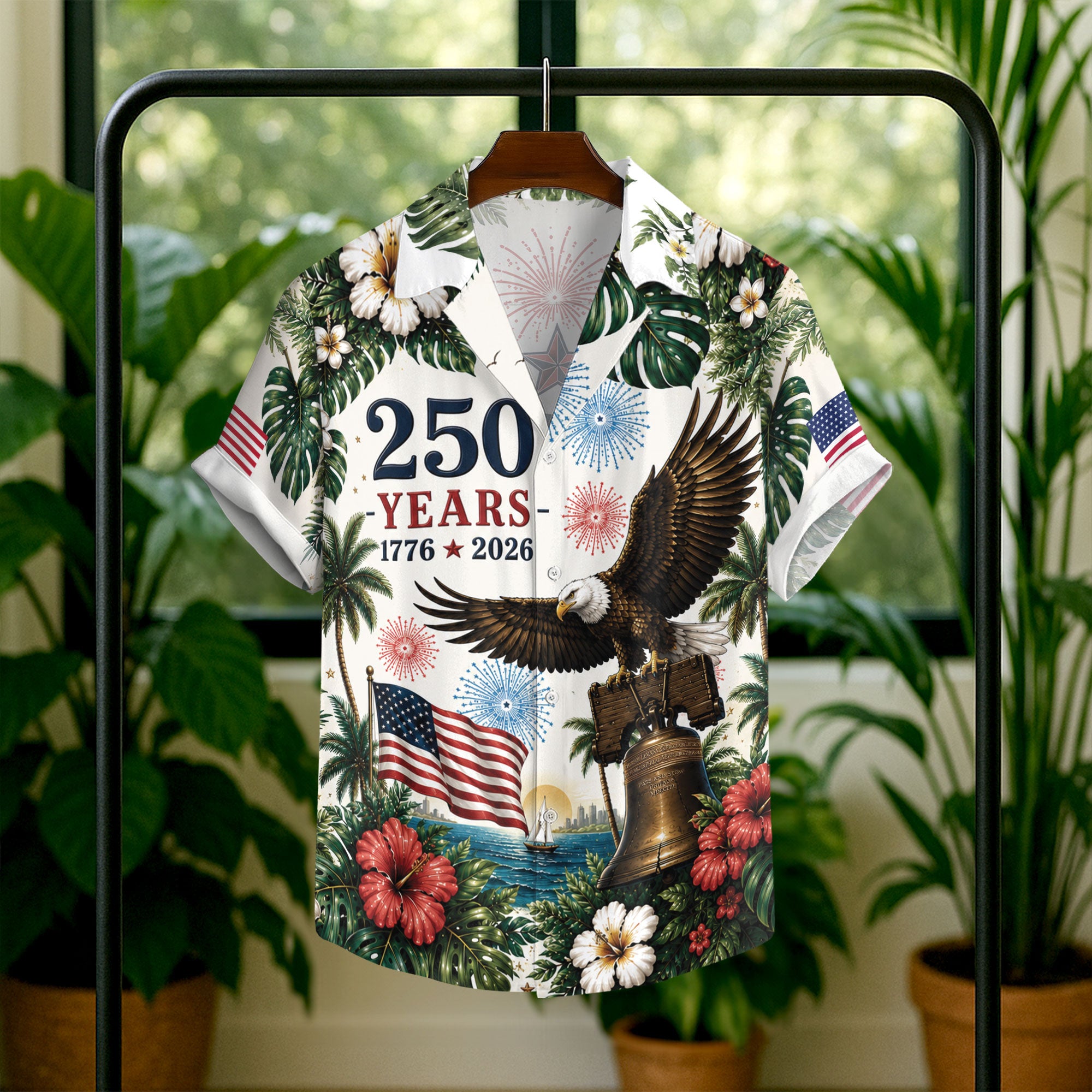 United States 250 Years Hawaiian Shirt Patriotic Eagle Tropical Independence Day Gift