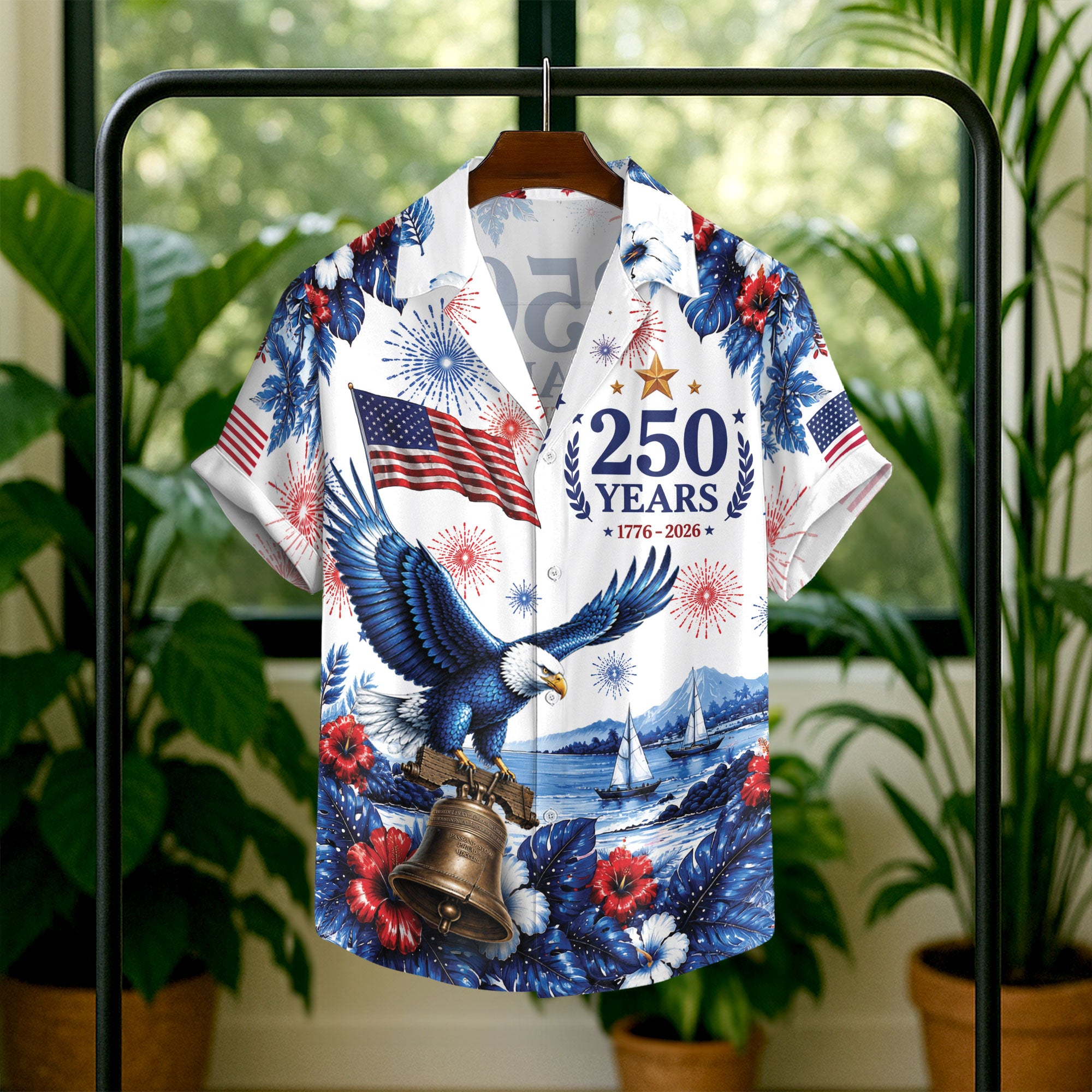 United States Patriotic Hawaiian Shirt 250 Years Freedom Celebration Apparel