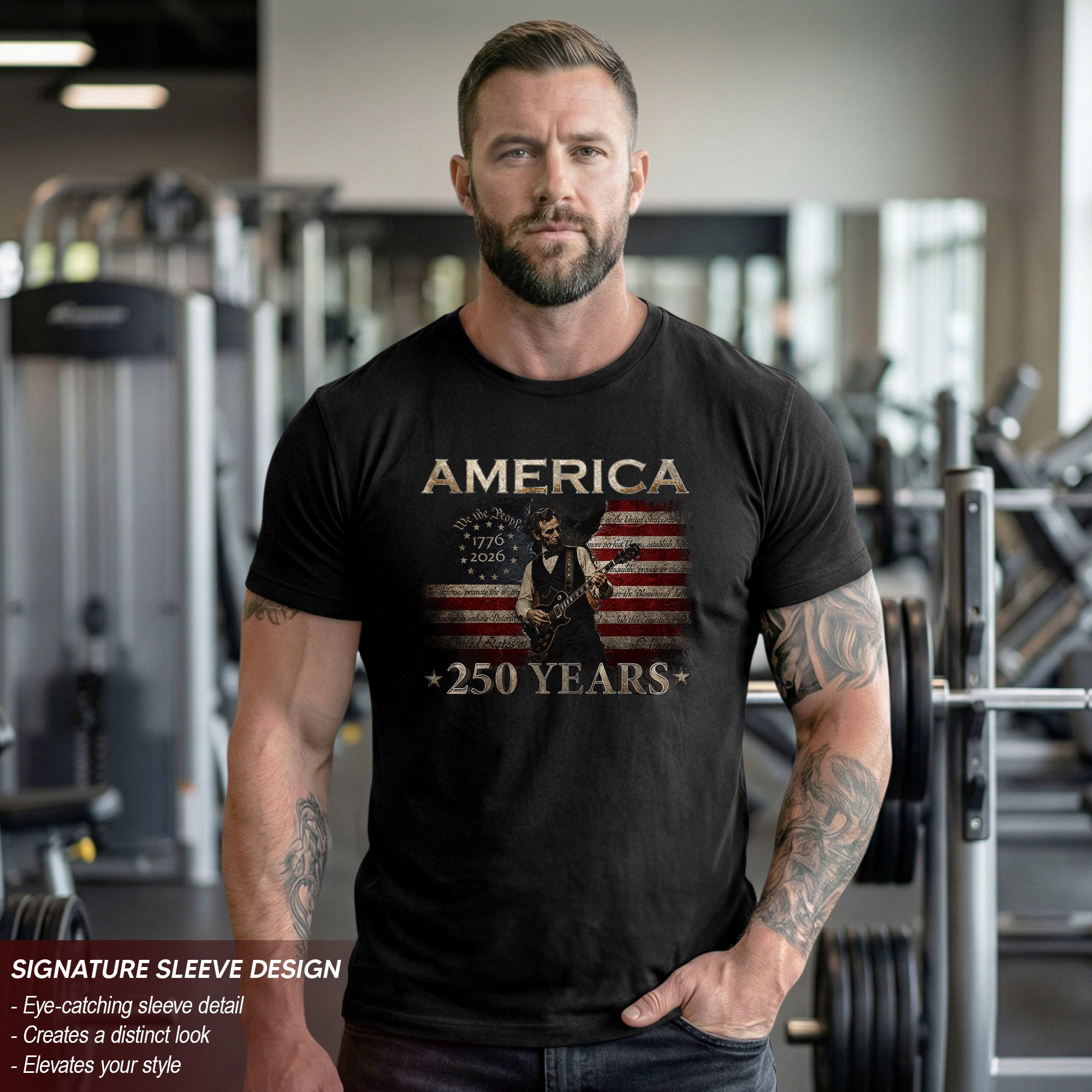 Lincoln America 250 Years 1776 2026 Patriotic Graphic T Shirt Unisex Summer Tee