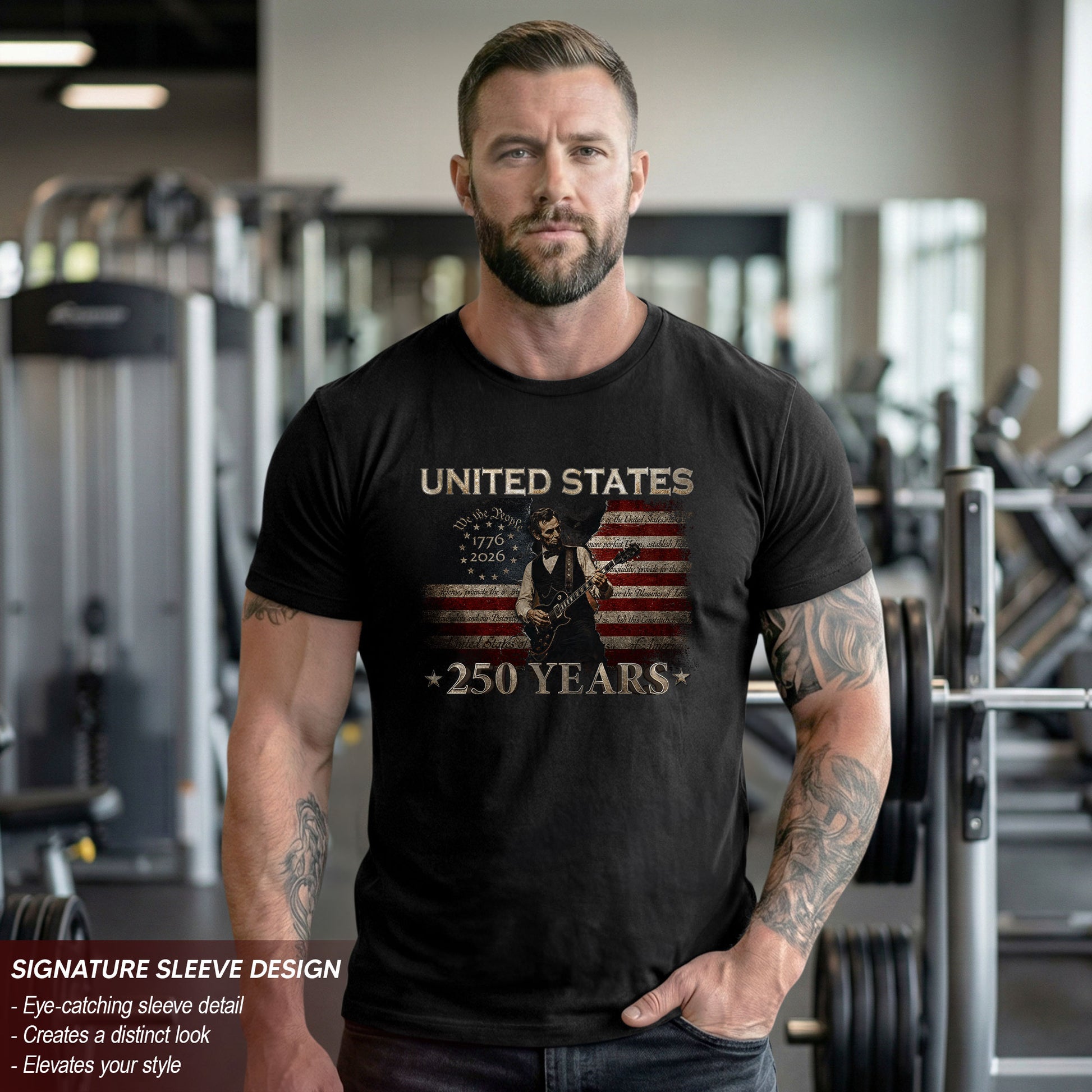Lincoln 1776-2026 Patriotic Graphic T Shirt - Unisex Summer Tee for History Fans - Rust Field Wear