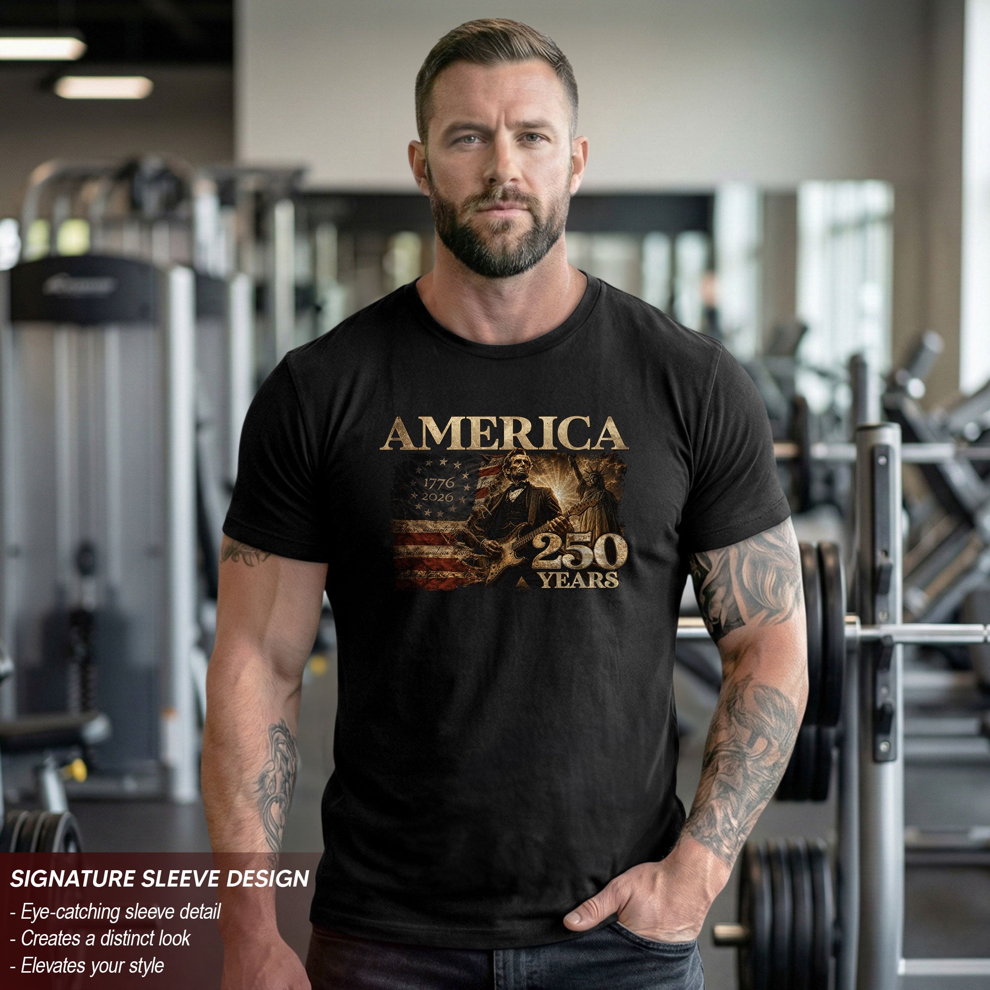 America 250 Years Lincoln T Shirt Patriotic Historical Graphic Unisex Casual Tee