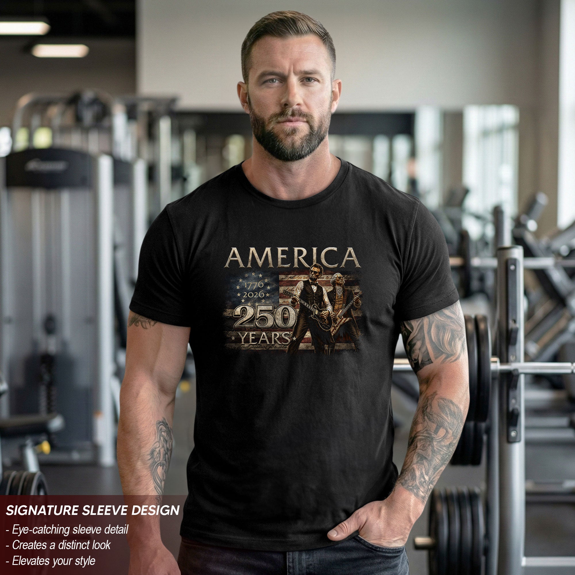 Lincoln Washington Presidents T Shirt America 250 Years Patriotic 1776 2026 Graphic