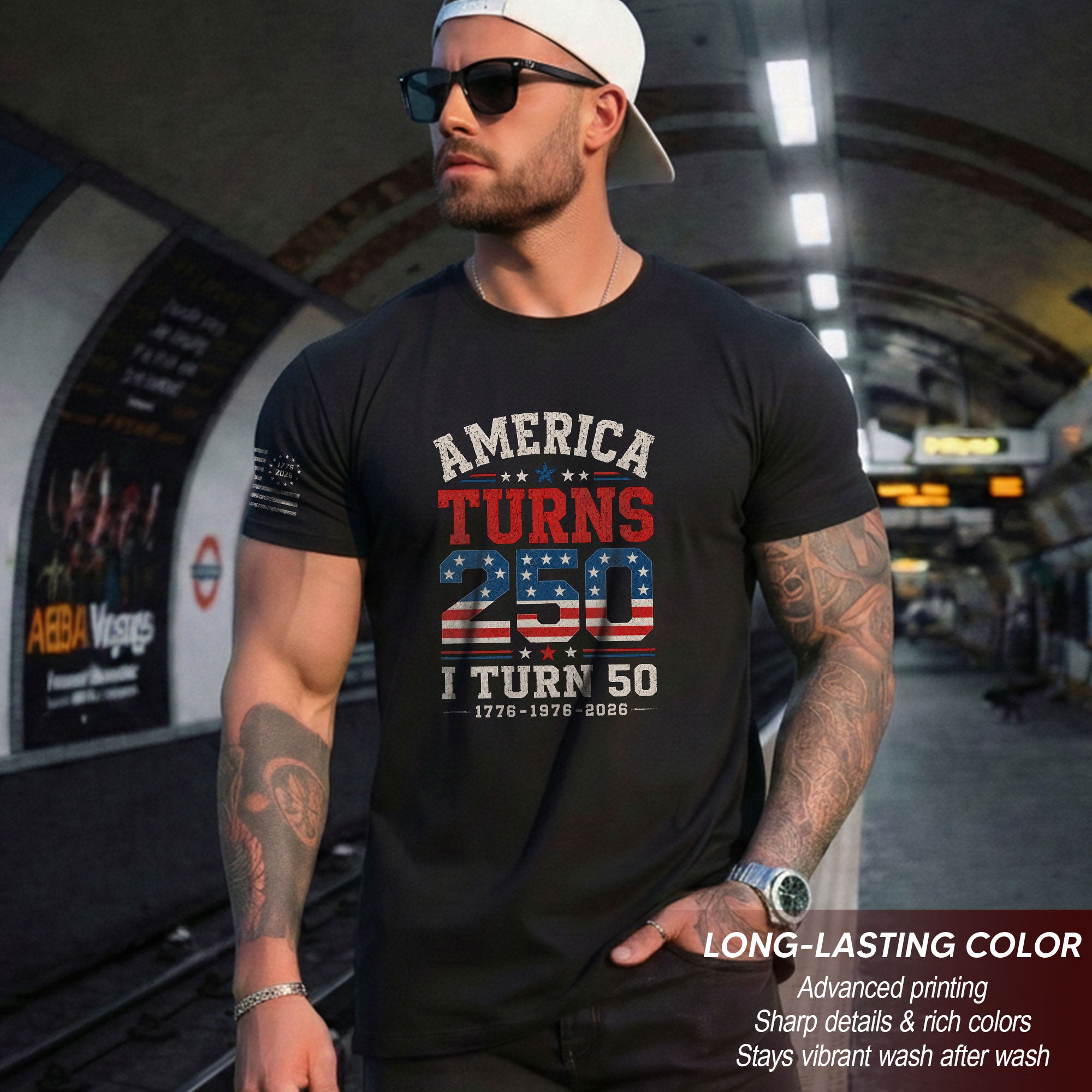Born In 1976 - 50 Year Milestone Graphic Apparel - 250 Year Anniversary Commemorative