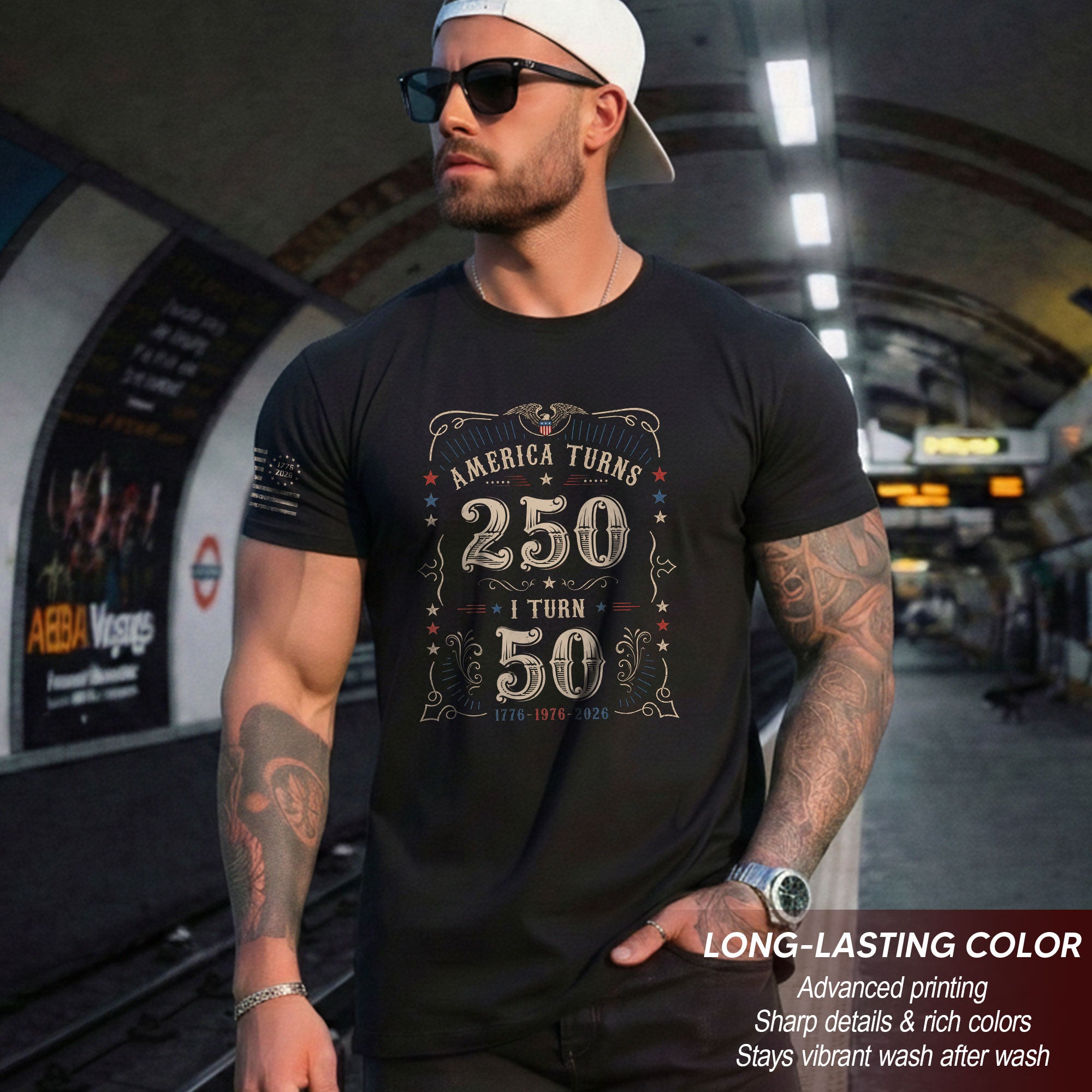 50 Year Legacy Graphic Tee - Commemorating 250 Years of History 1776-2026 Shirt Style