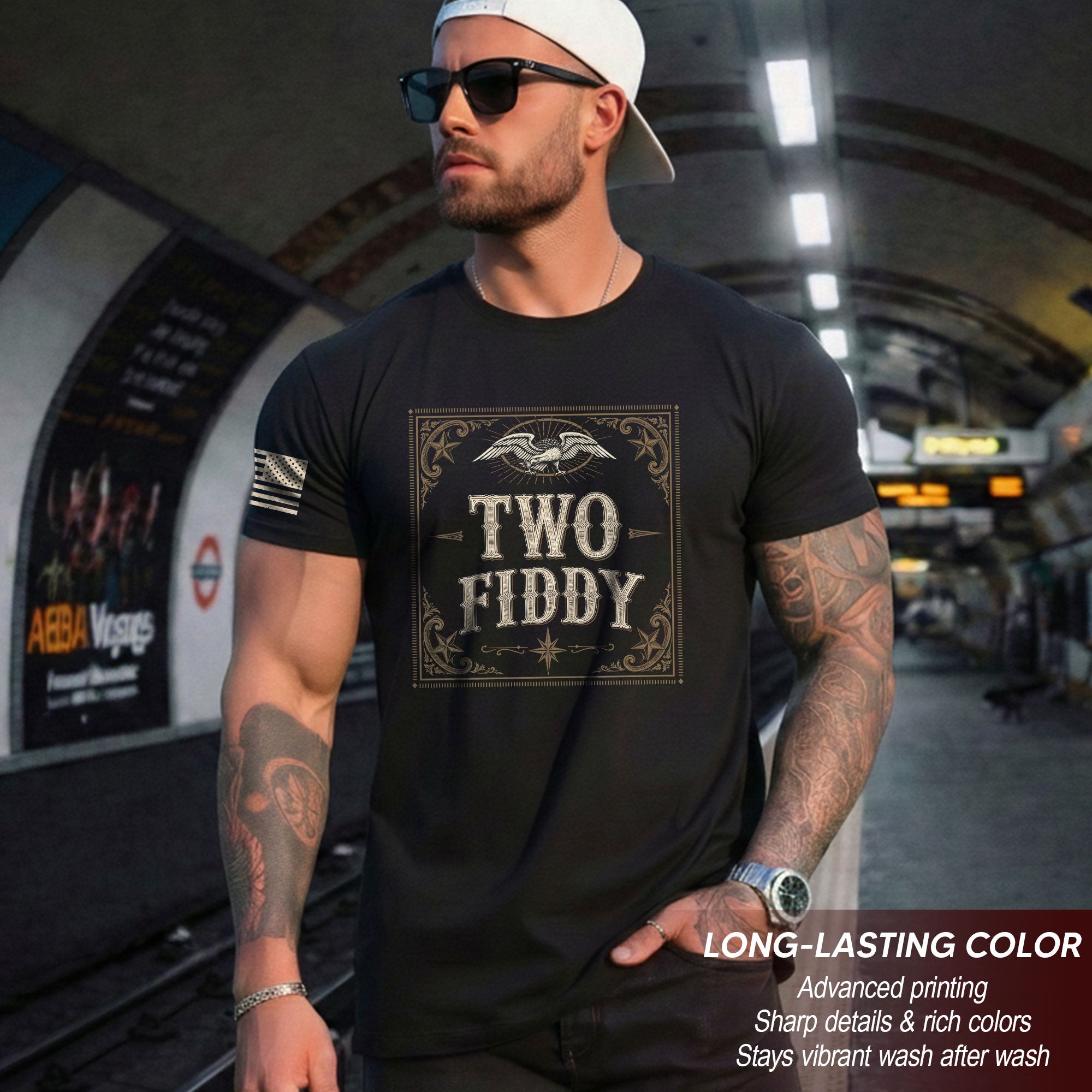 Two Fiddy Vintage Emblem Graphic Tee - Elegant 250th Anniversary Heritage Cotton Shirt