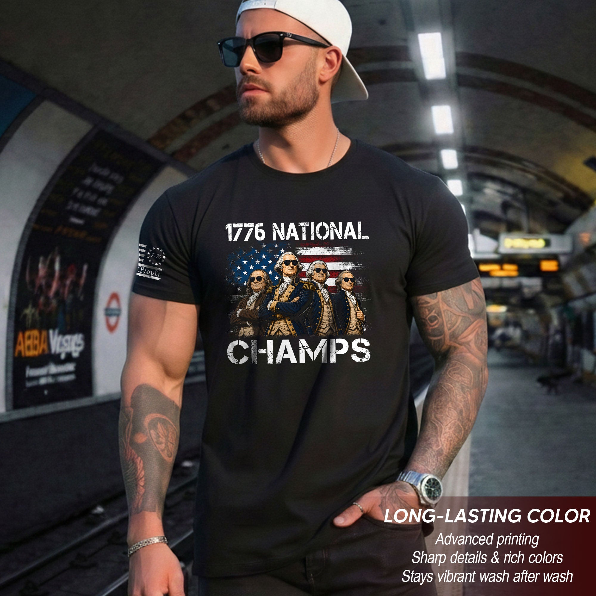 1776 National Champs T-Shirt - Patriotic Founding Fathers Graphic Tee for Men & Women