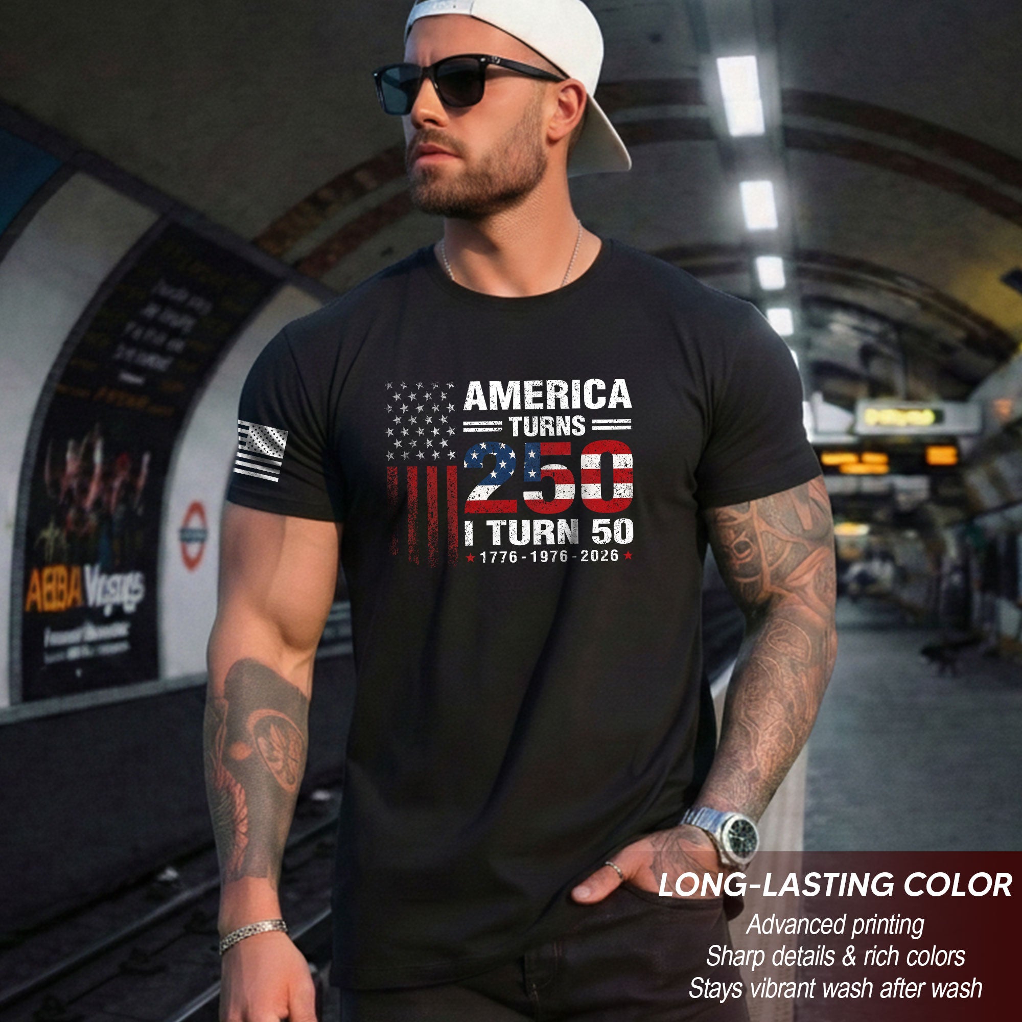 Vintage Style 250 & 50 Birthday Shirt: 1776-2026 Patriotic Anniversary Graphic Tee