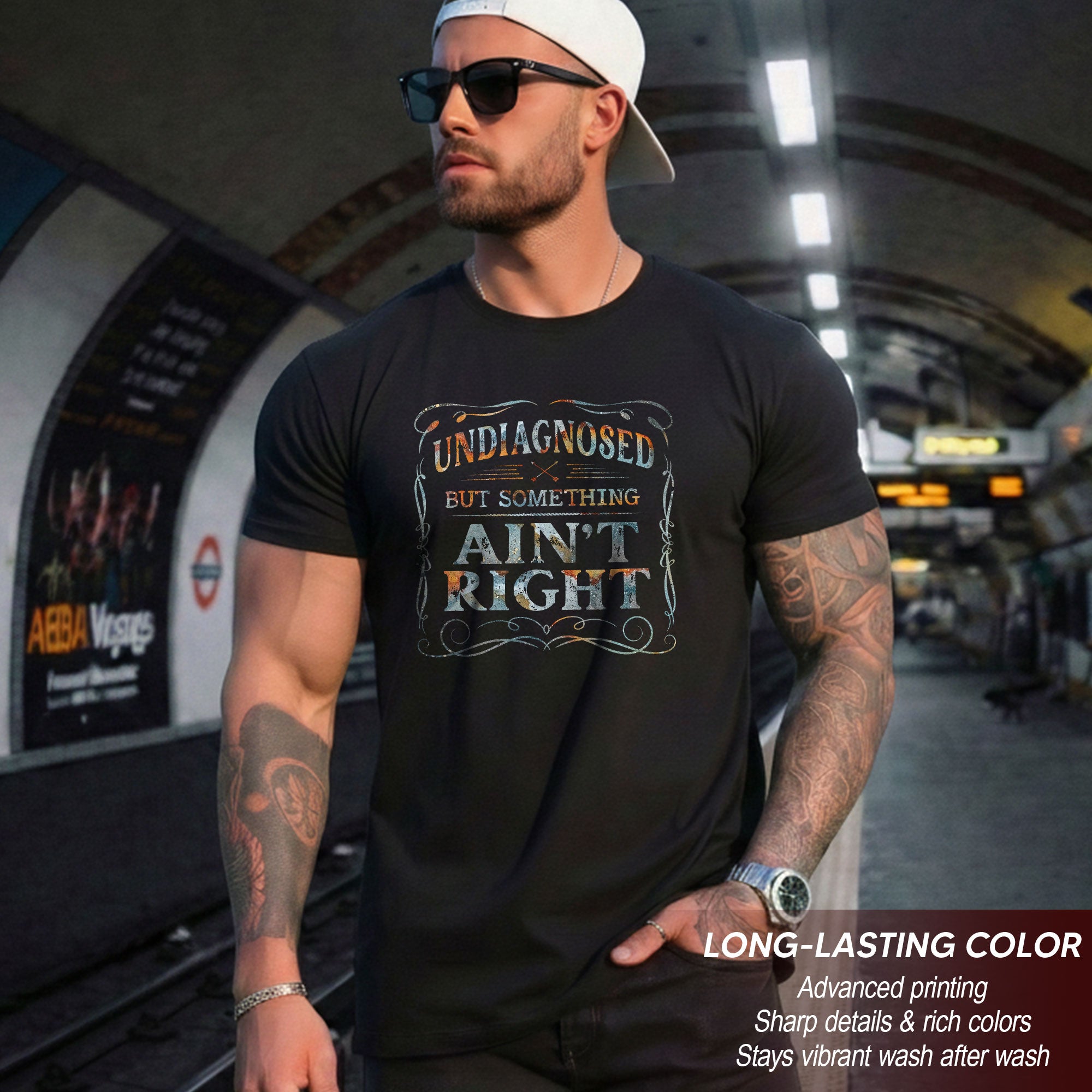 Undiagnosed But Something Ain't Right T-Shirt Rusty Vintage Ornate Graphic Apparel